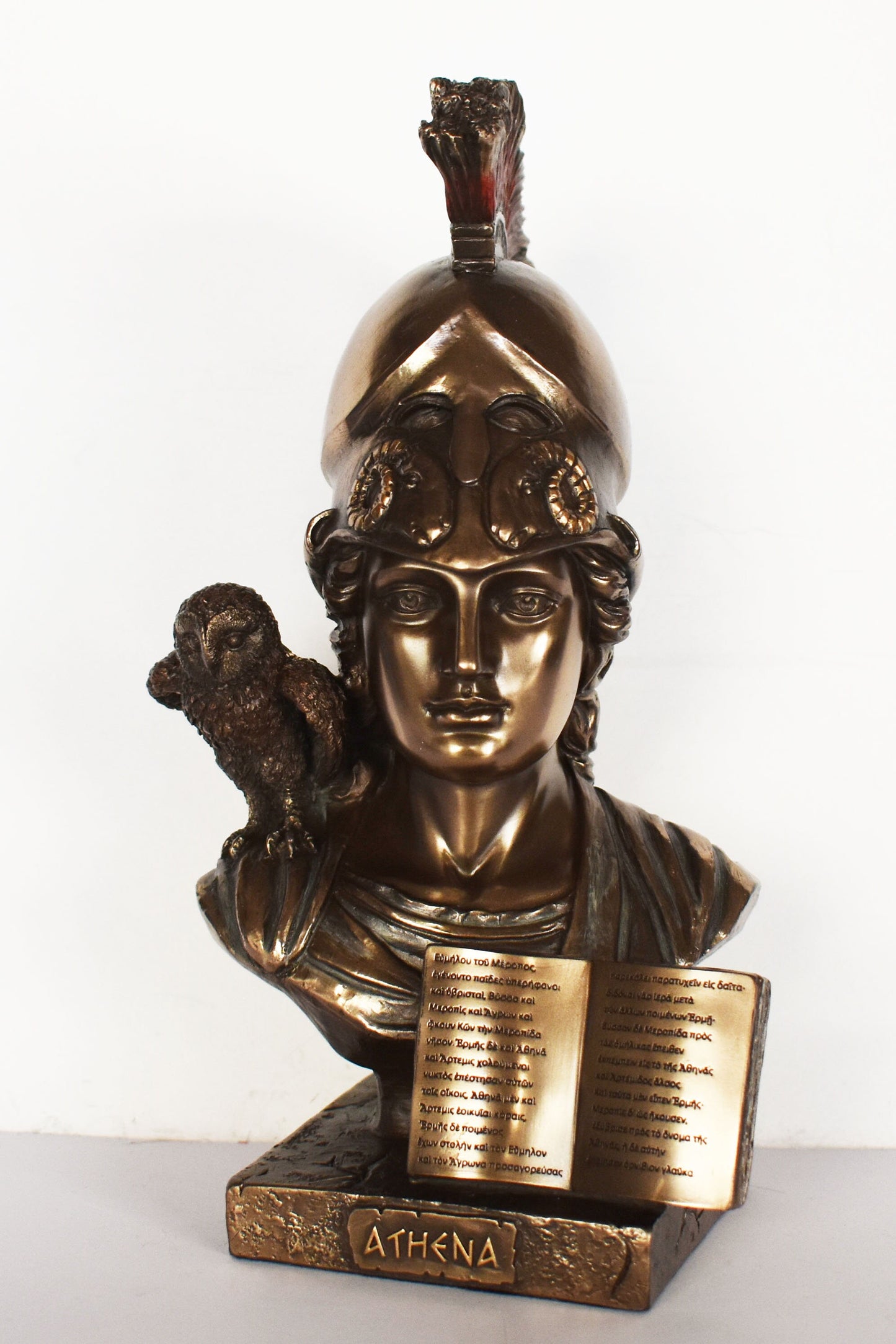 Athena Minerva Bust - Greek Roman goddes of Wisdom, Strength, Strategy, Courage, Inspiration, Arts, Crafts, Skill - Cold Cast Bronze Resin