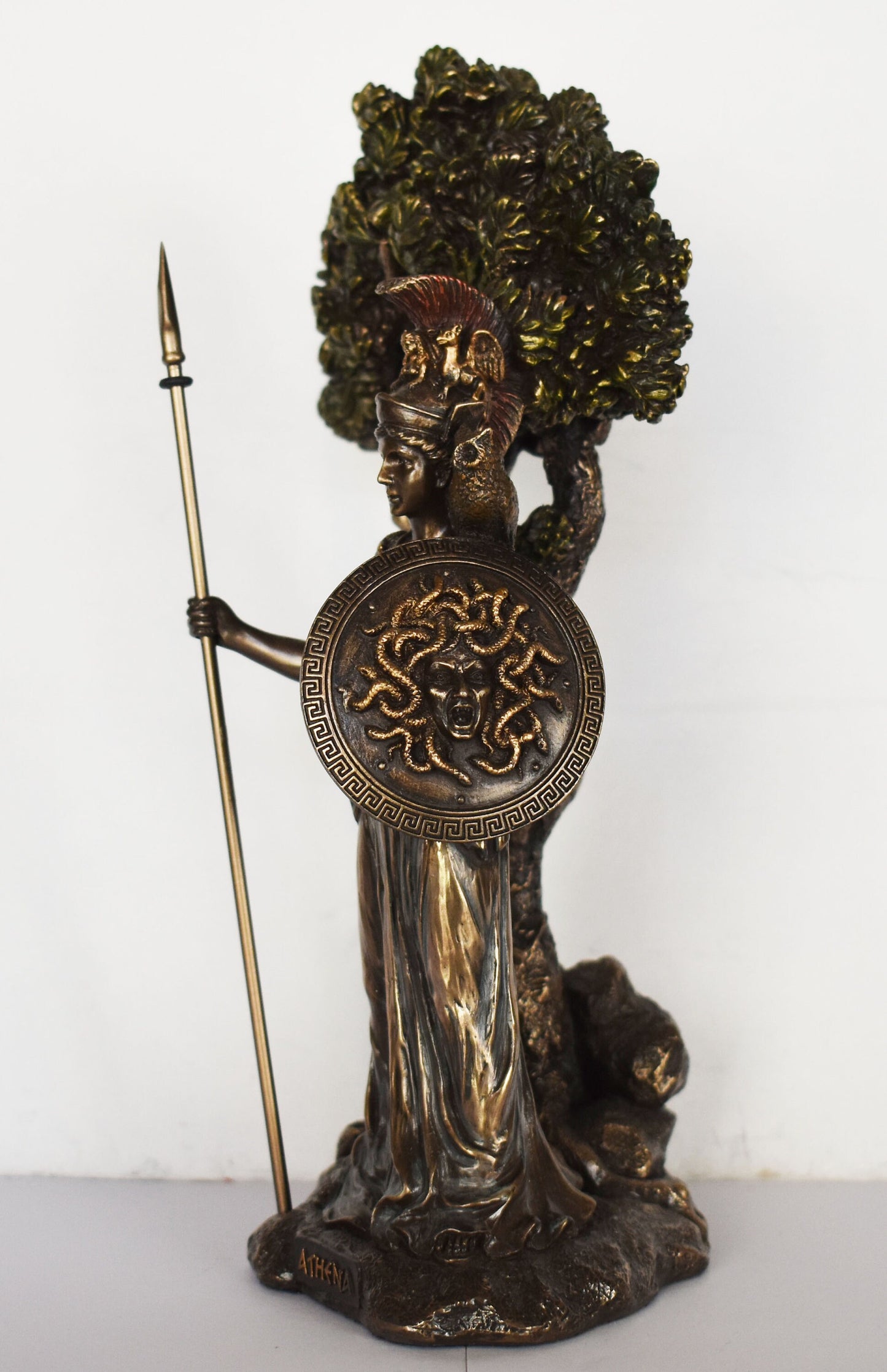 Athena Minerva - Olive Tree - Greek Roman goddes of Wisdom, Strength, Strategy, Courage, Inspiration, Arts, Crafts - Cold Cast Bronze Resin