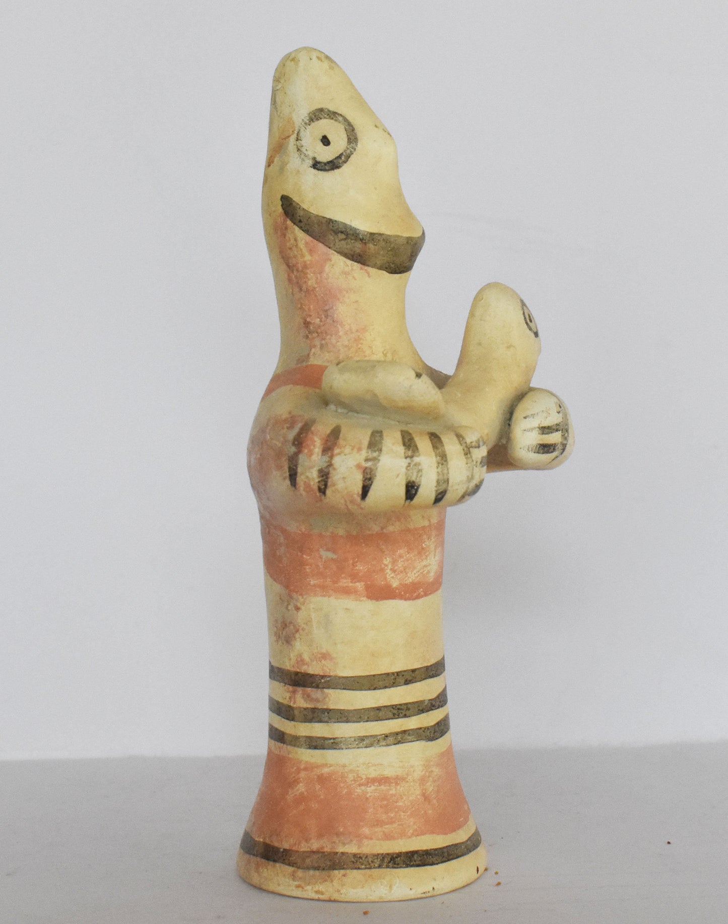 Mycenaean Idol of a Man Holding a Bird  - Cyprus - 1100 BC - Pierides Museum - Reproduction - Ceramic Artifact