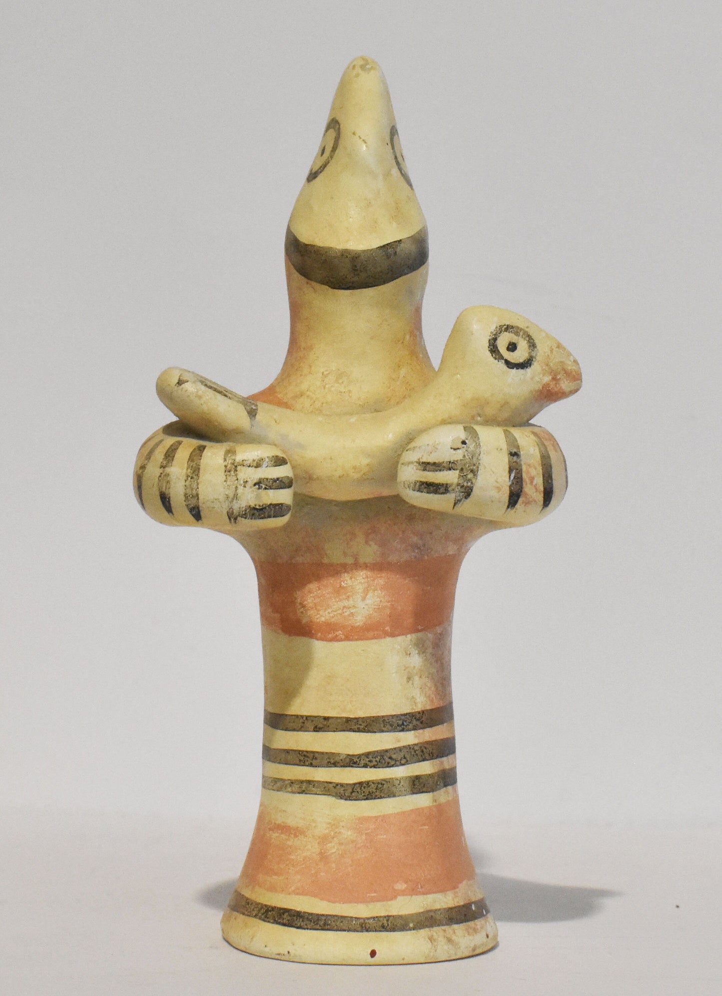 Mycenaean Idol of a Man Holding a Bird  - Cyprus - 1100 BC - Pierides Museum - Reproduction - Ceramic Artifact