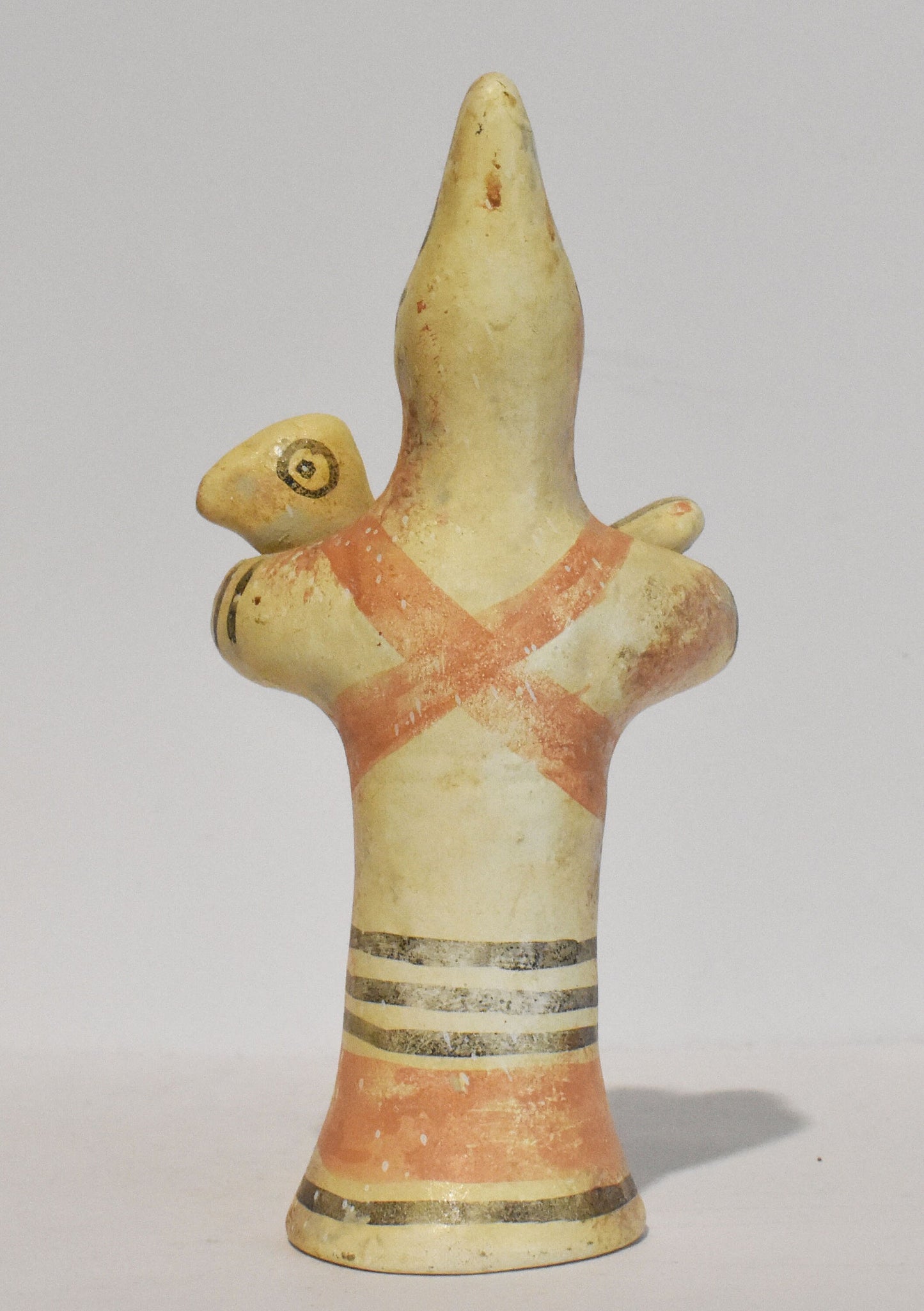 Mycenaean Idol of a Man Holding a Bird  - Cyprus - 1100 BC - Pierides Museum - Reproduction - Ceramic Artifact