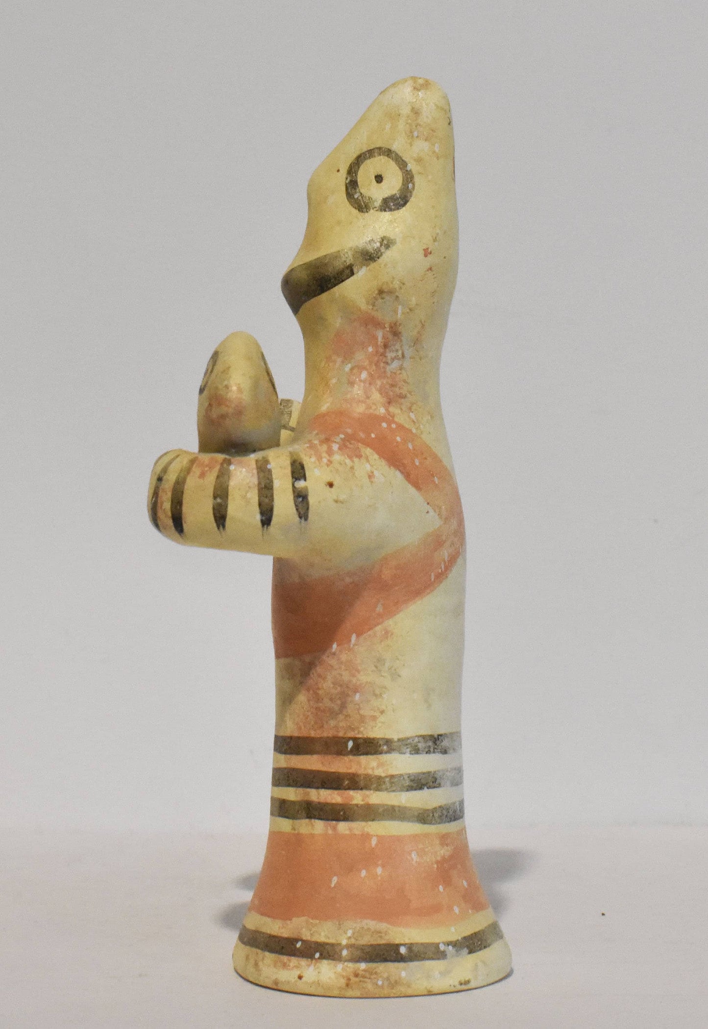 Mycenaean Idol of a Man Holding a Bird  - Cyprus - 1100 BC - Pierides Museum - Reproduction - Ceramic Artifact