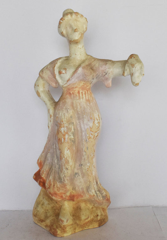 Maenad Figurine - Dancer - female follower of Dionysus - Boeotia - 400 BC - Museum Reproduction - Ceramic Artifact