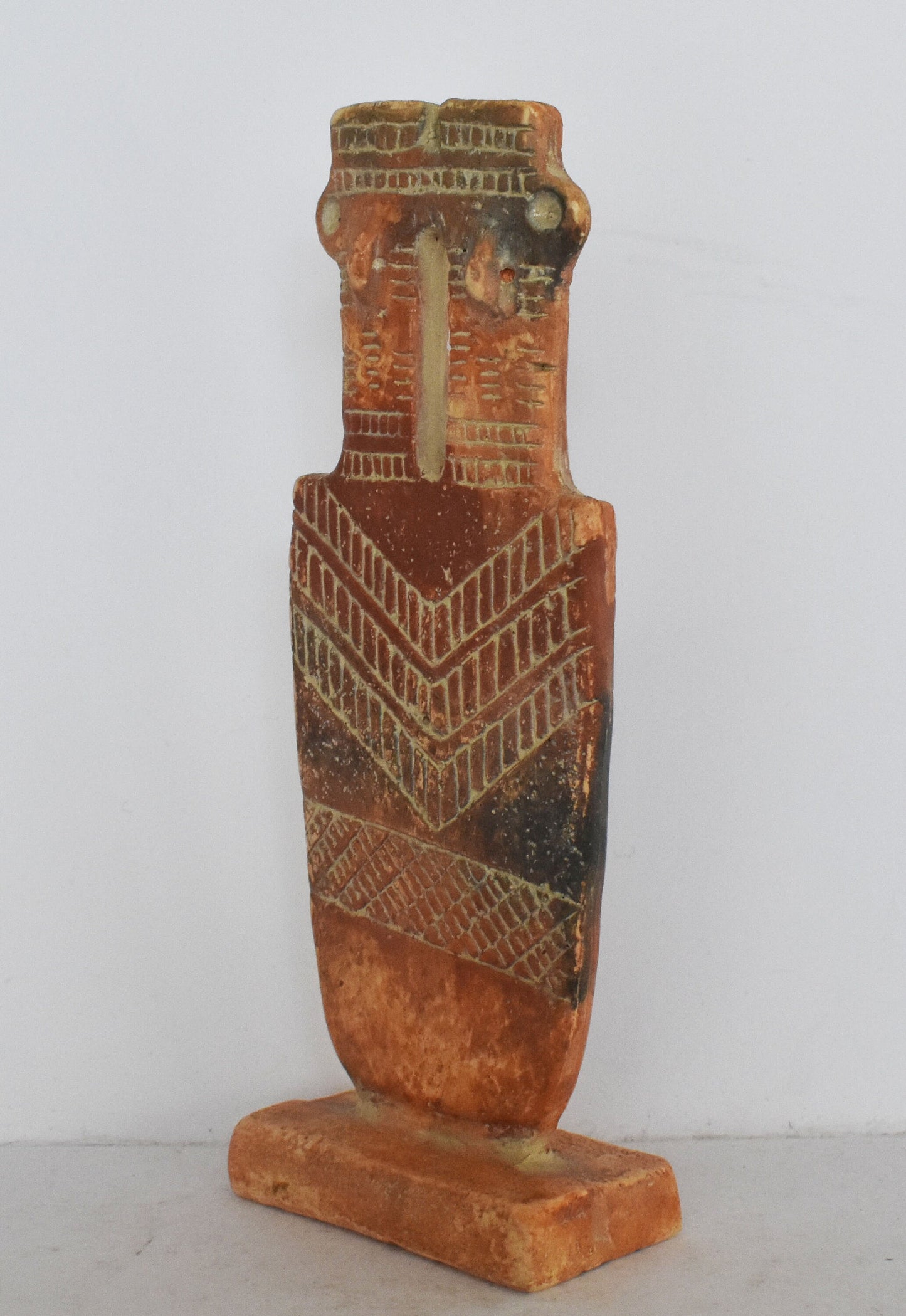 Plank Shaped Man Figurine - From Cyprus - 1100 BC - Museum Reproduction - Ceramic Artifact