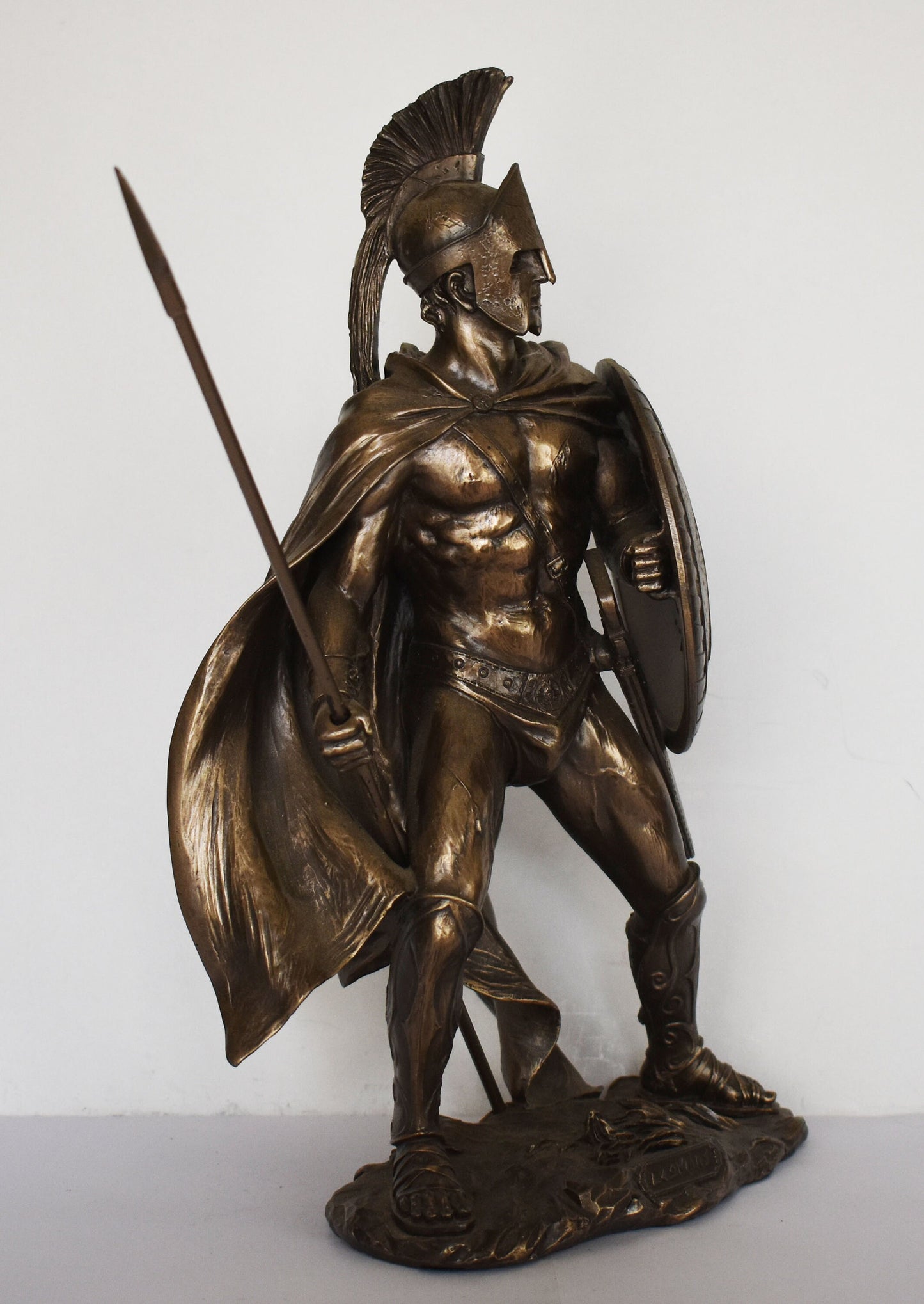 Leonidas - Great Spartan King - Leader of 300 - Battle of Thermopylae - 480 BC - Molon Labe, Come and Take Them - Cold Cast Bronze Resin