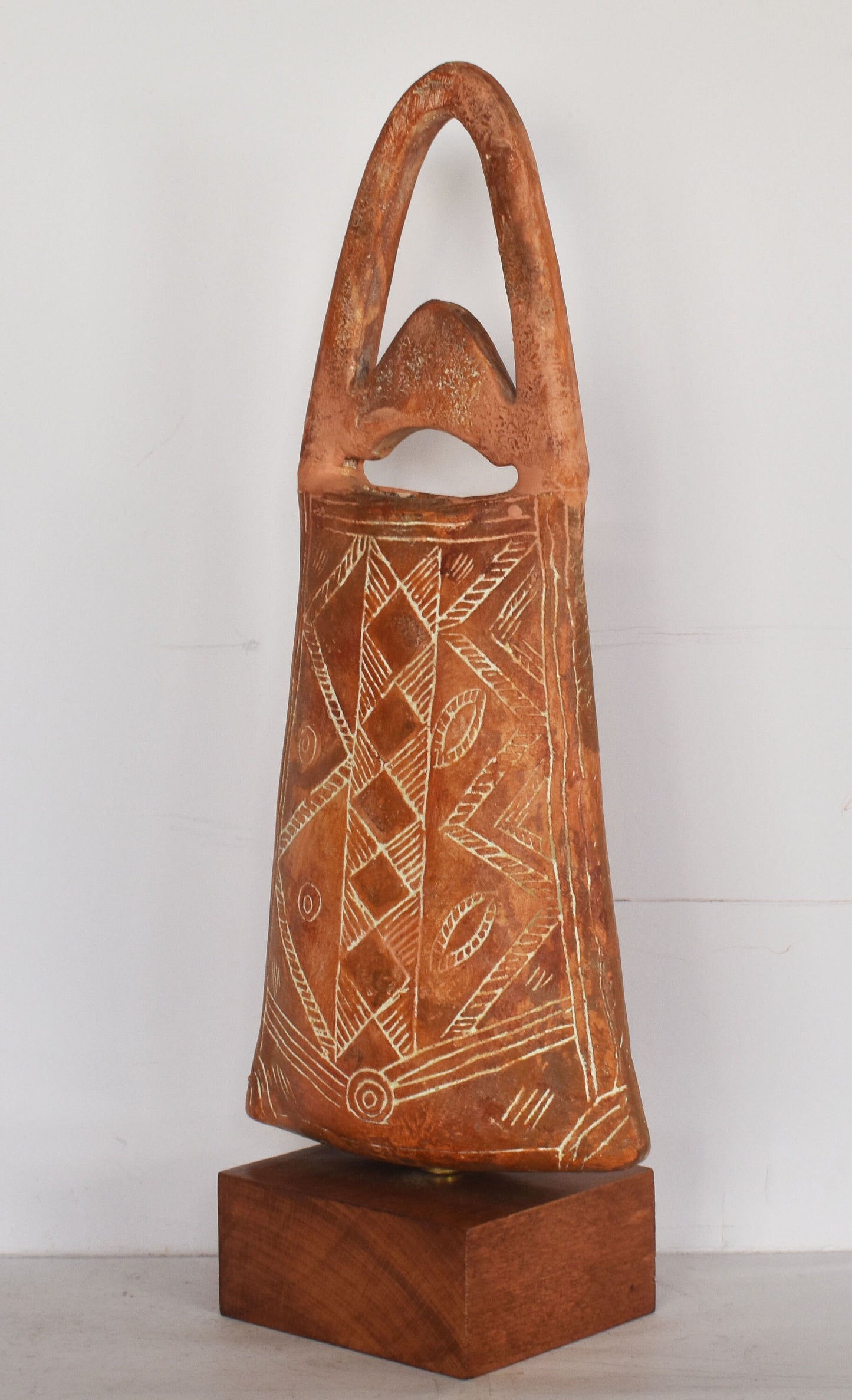 Red Polished Ware Vase - Εngraved Decoration - 1900–1600 BC - Cyprus - Museum Reproduction - Ceramic Artifact