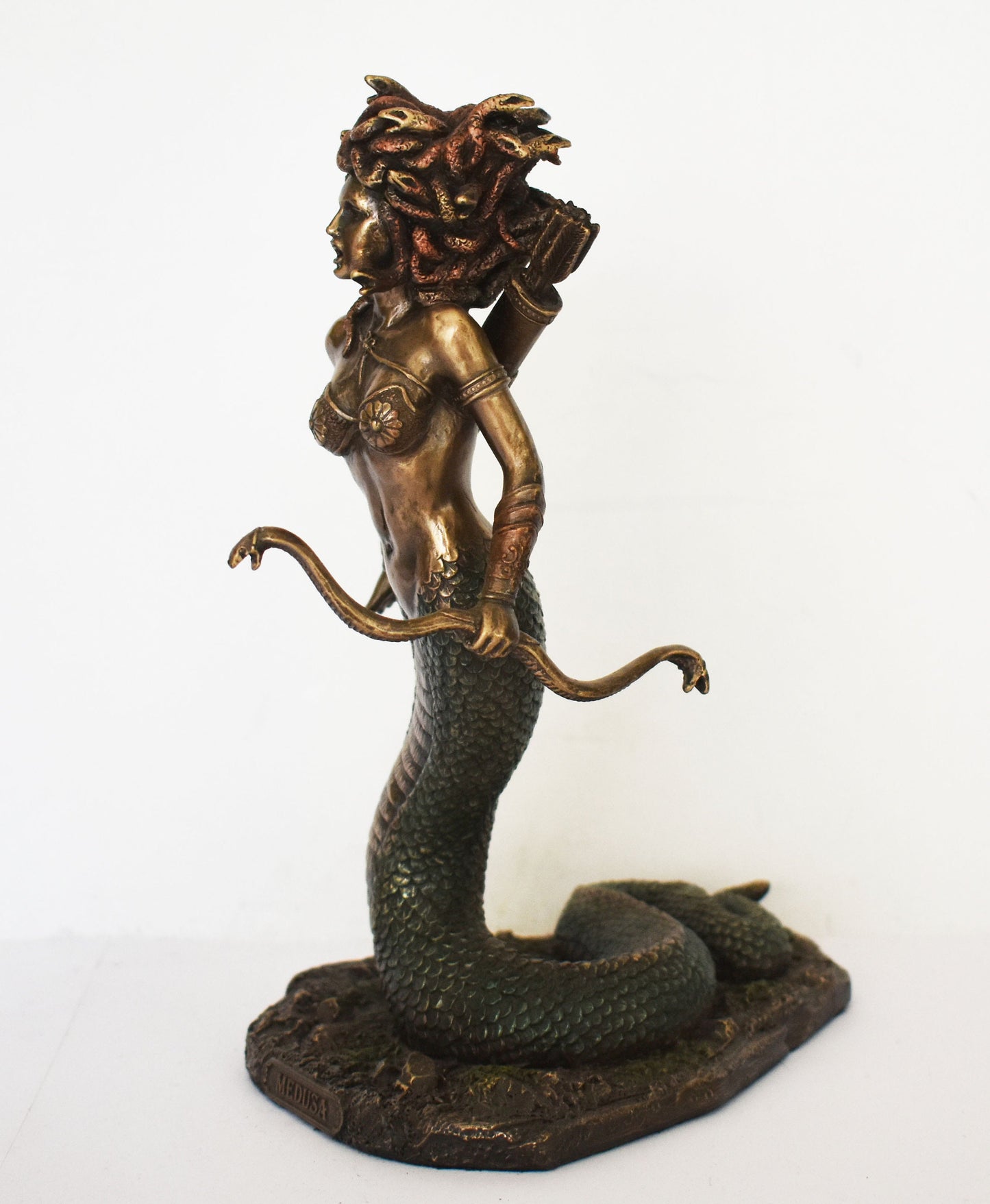 Medusa - Gorgo - One of the three Gorgons - Snake-Haired Lady -  Monster Figure  - Perseus and Goddess Athena Myth - Cold Cast Bronze Resin