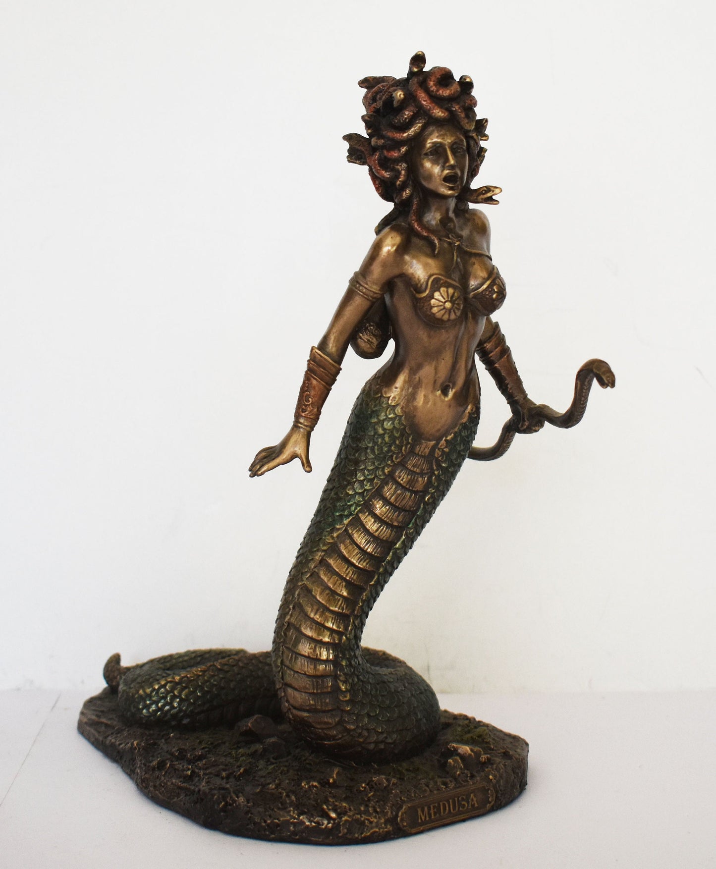 Medusa - Gorgo - One of the three Gorgons - Snake-Haired Lady -  Monster Figure  - Perseus and Goddess Athena Myth - Cold Cast Bronze Resin