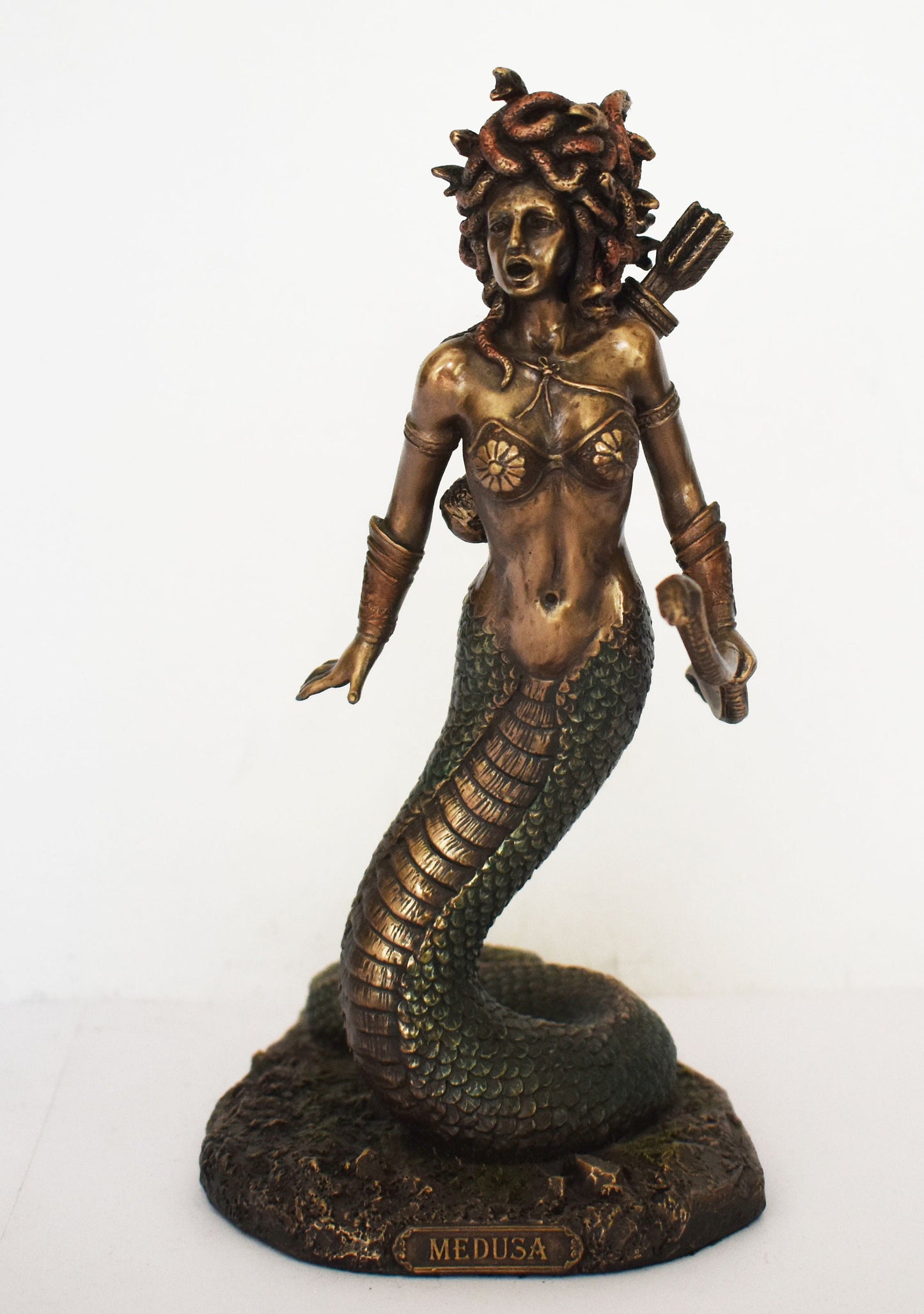 Medusa - Gorgo - One of the three Gorgons - Snake-Haired Lady -  Monster Figure  - Perseus and Goddess Athena Myth - Cold Cast Bronze Resin