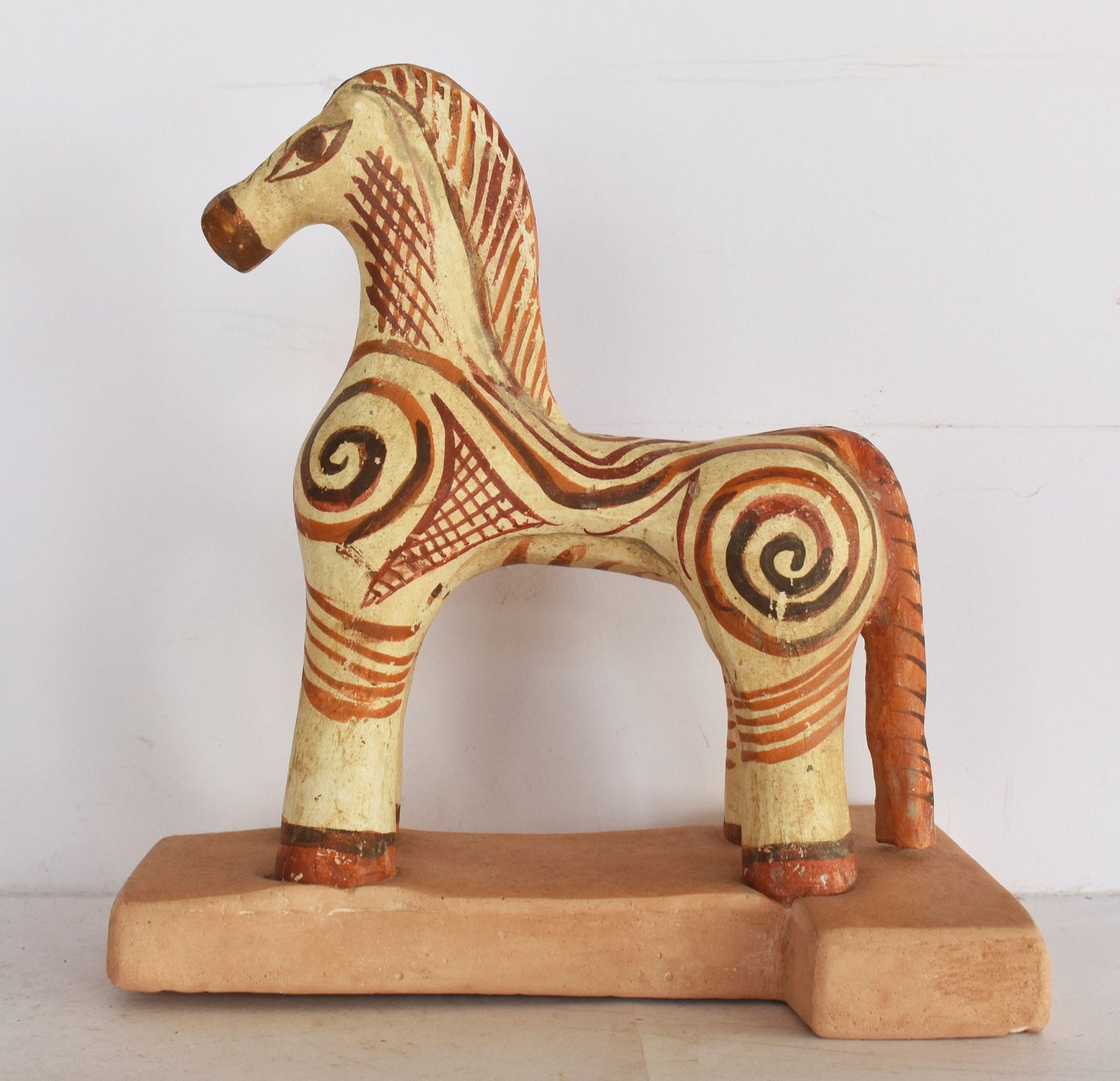 Ancient Greek Horse - Children's Toy - Athens, Attica  - Geometric Period Pottery - Museum Reproduction - Ceramic Artifact