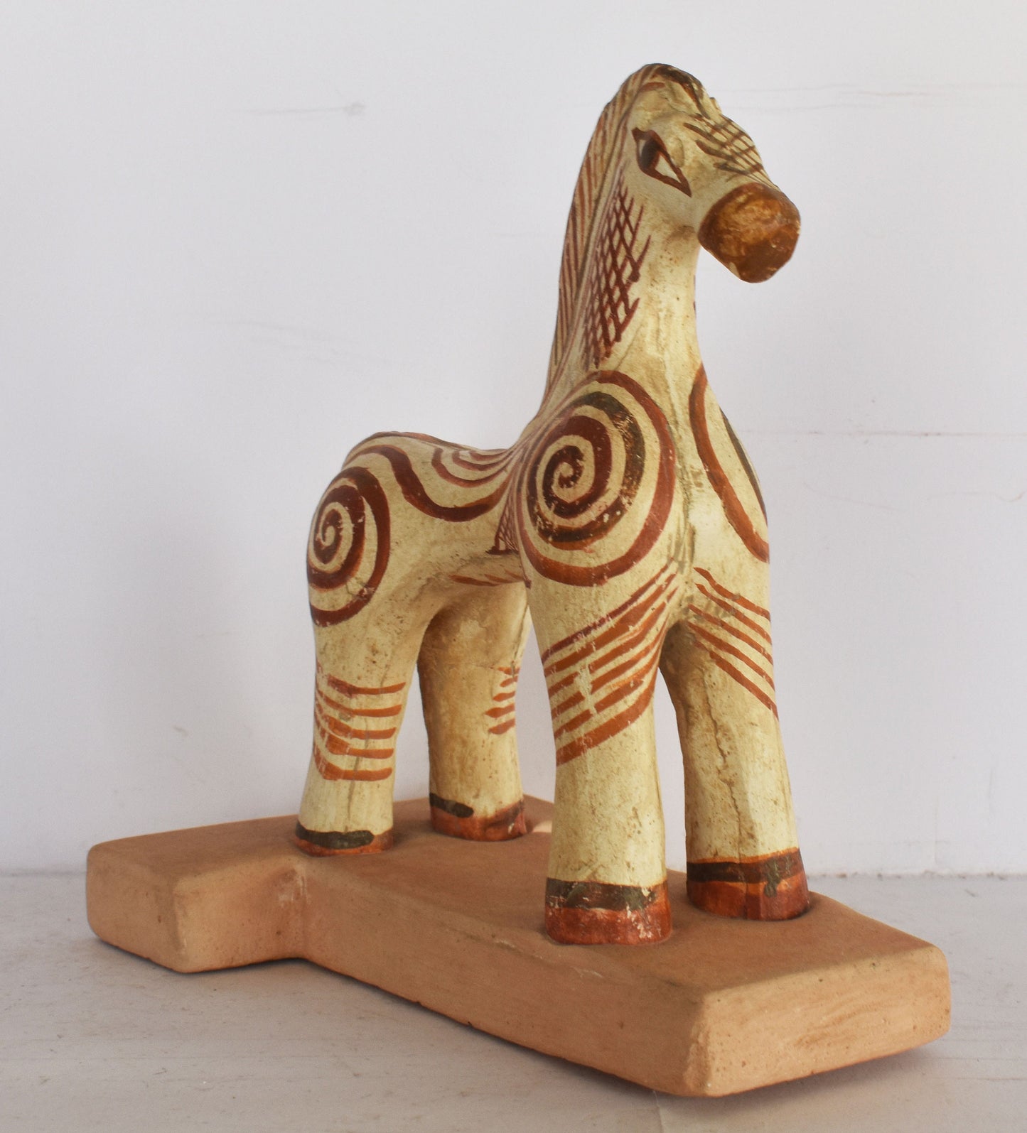 Ancient Greek Horse - Children's Toy - Athens, Attica  - Geometric Period Pottery - Museum Reproduction - Ceramic Artifact