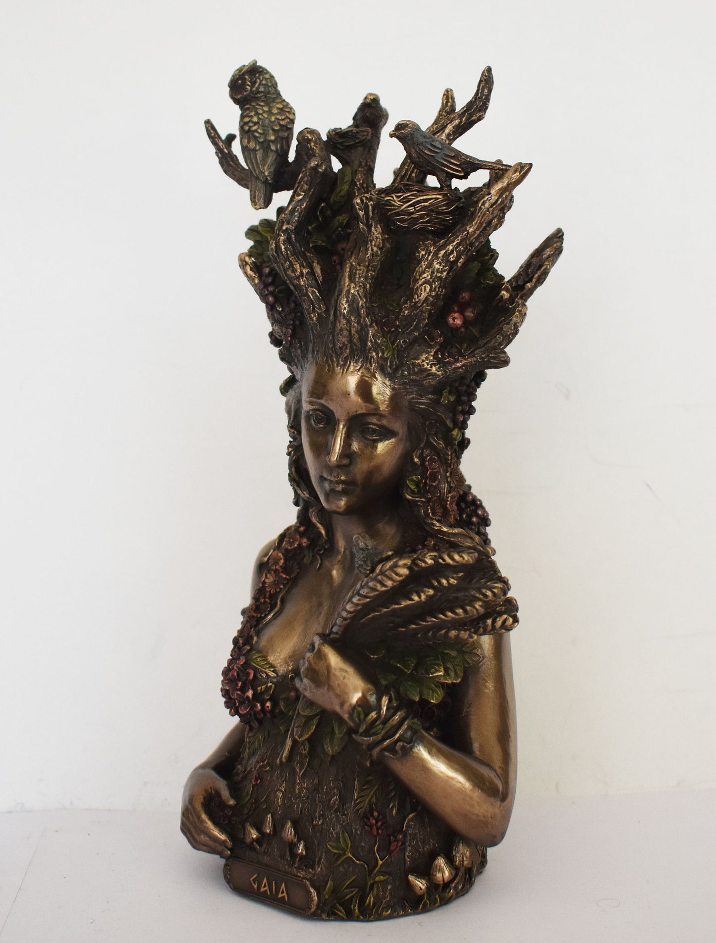 Gaia Gaea Terra - Ancient Greek Goddess of the Earth - The Great Mother of all creation - Hesiod's Theogony - Cold Cast Bronze Resin