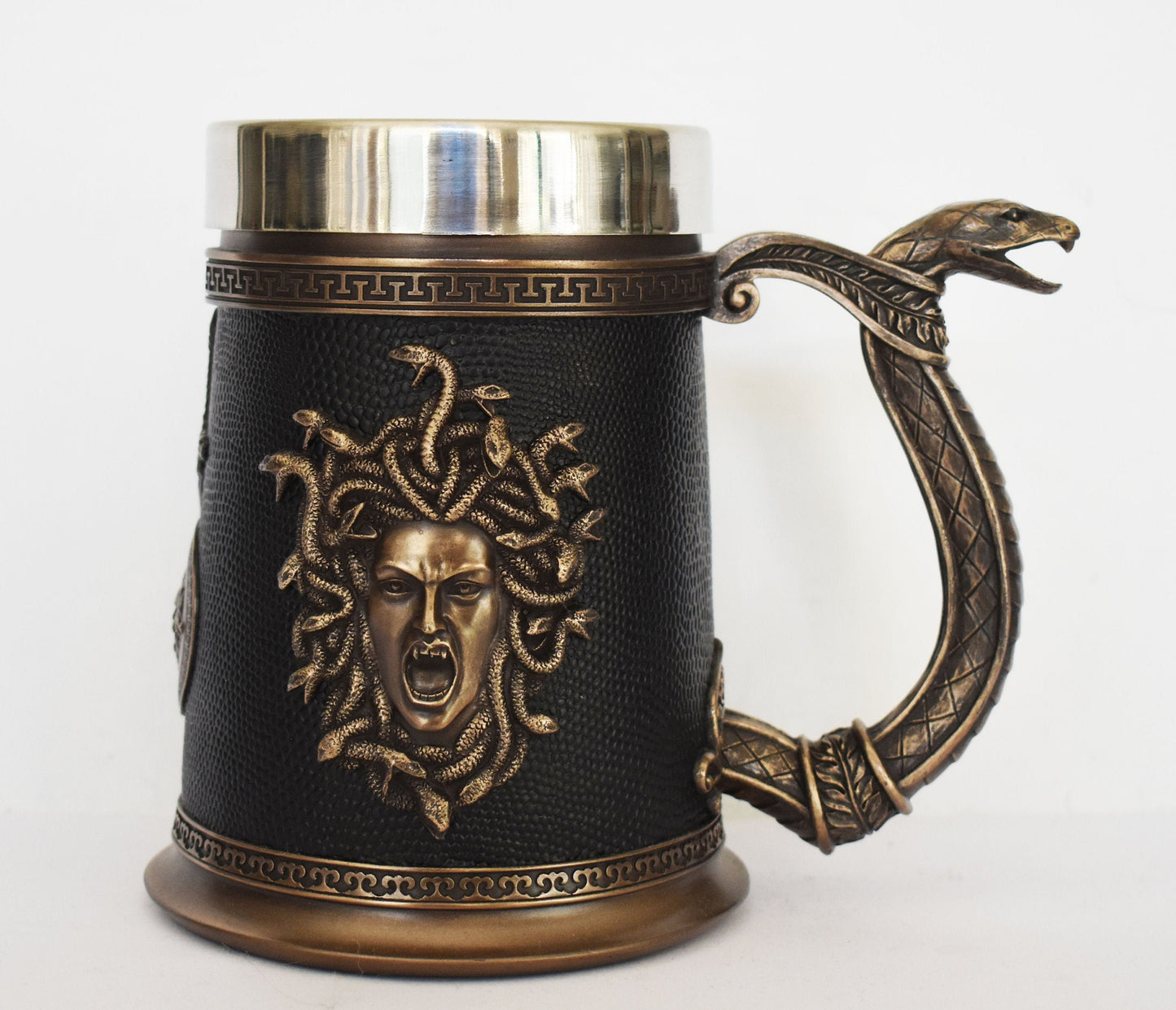 Medusa's Mug - Gorgo - Snake-Haired Gorgon - Snake Lady - Monster Figure - Perseus and Goddess Athena Myth - Cold Cast Bronze Resin