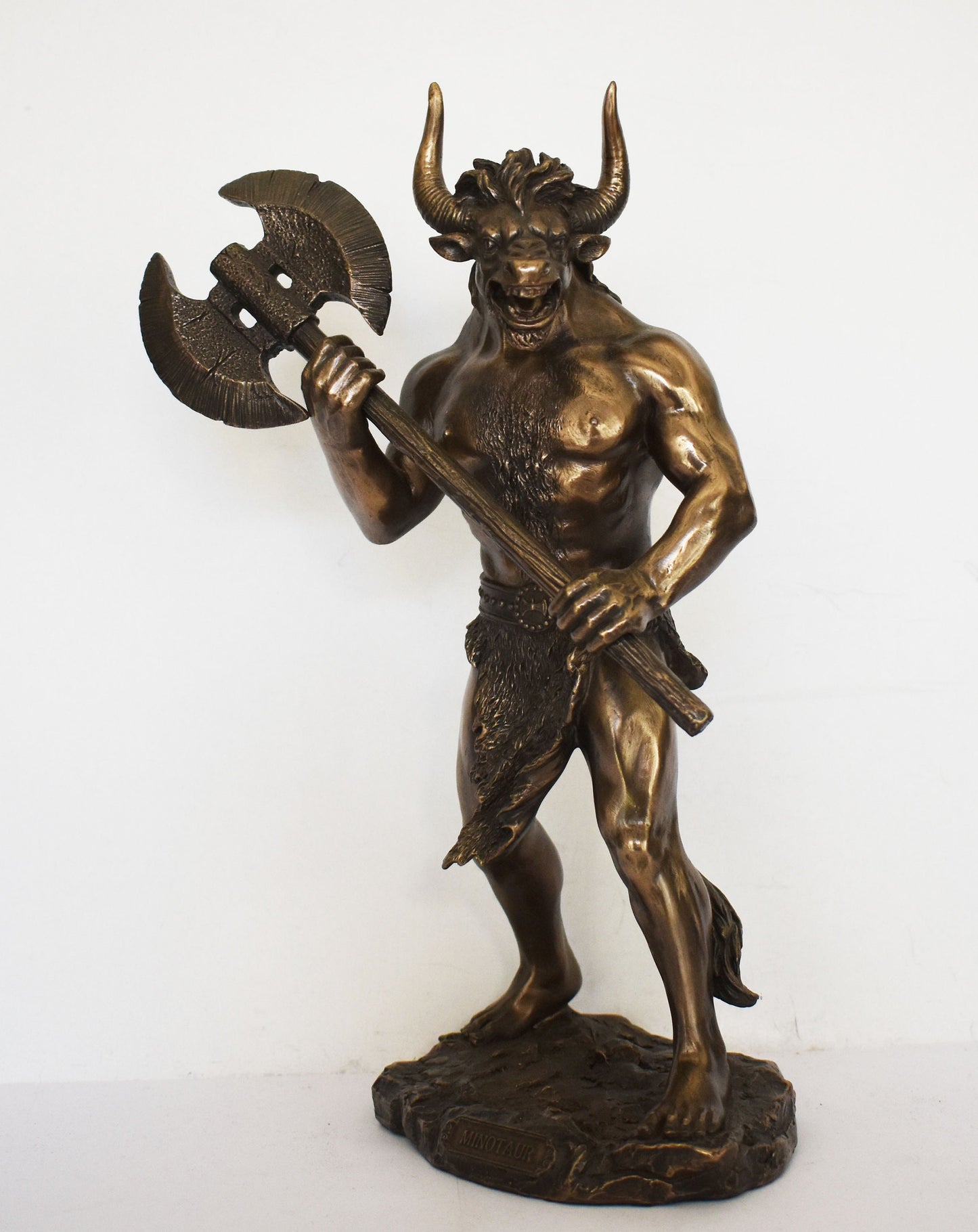 Minotaur - Mythical Creature, part man part bull - Fierce and Very Strong - Labyrinth, King Minos, Crete, Theseus - Cold Cast Bronze Resin
