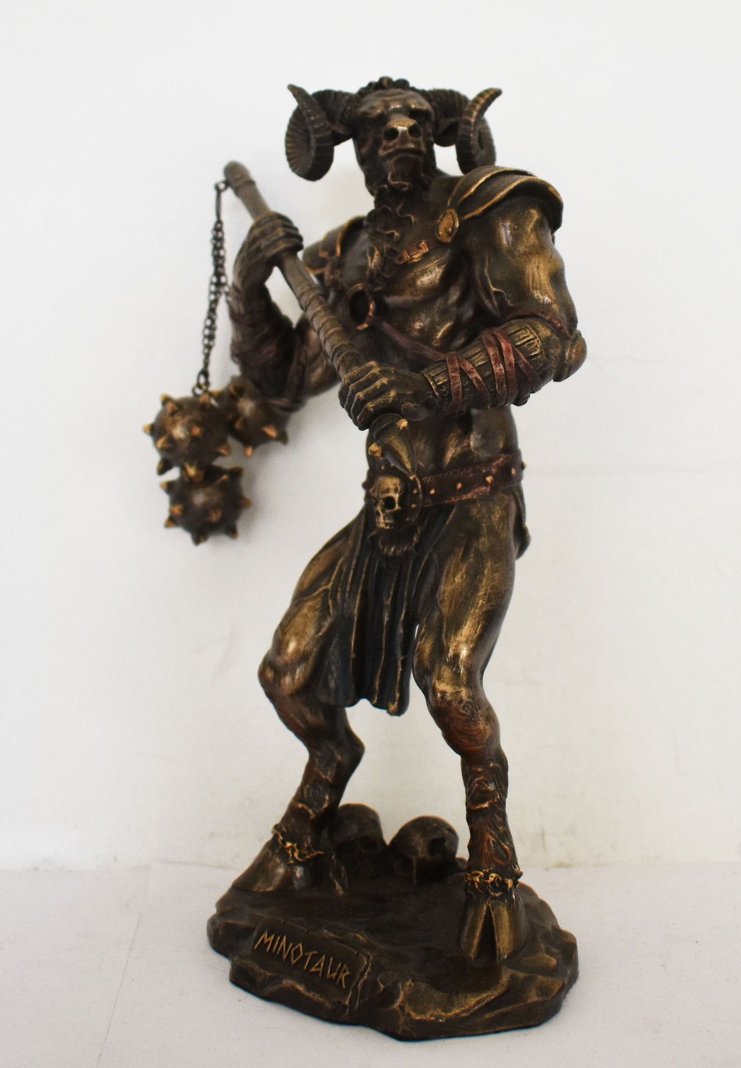 Minotaur - Mythical Creature - Head and Tail of a Bull and the Body of a Man - Fierce and Very Strong - Labyrinth - Cold Cast Bronze Resin