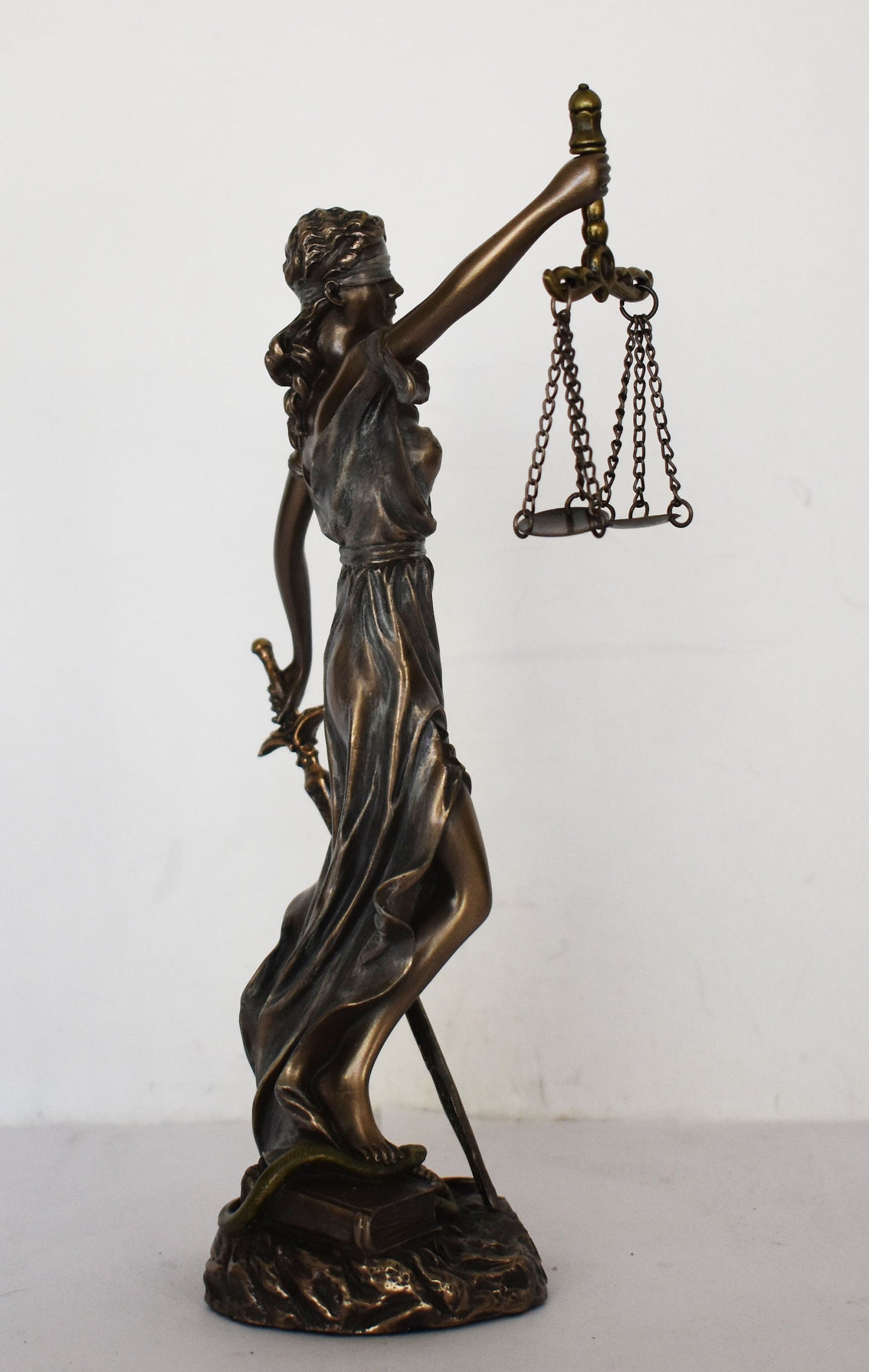 Themis Justitia - Greek Roman Goddess of Divine Law and Order, Fairness, Natural Law and Custom - Cold Scales - Cast Bronze Resin