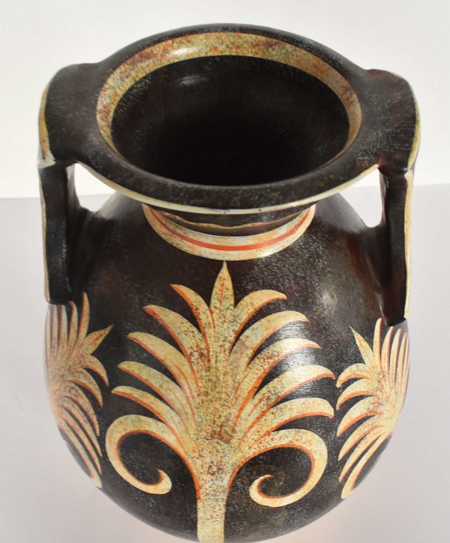 Amphora - White and Red Palm Trees on Black - Kamares ware - Minoan - 1800-1750 BC - Crete - Ceramic Vase