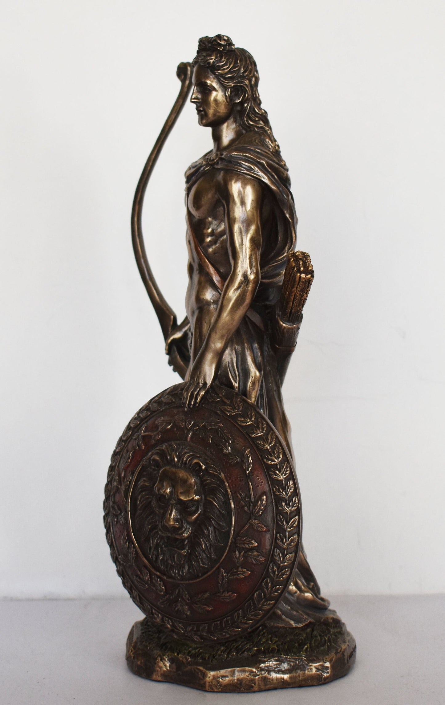 Apollo with Bow - Greek Roman God of the Sun,Light,Music,Poetry,Healing,Prophecy,Knowledge,Order,Beauty,Archery - Cold Cast Bronze Resin