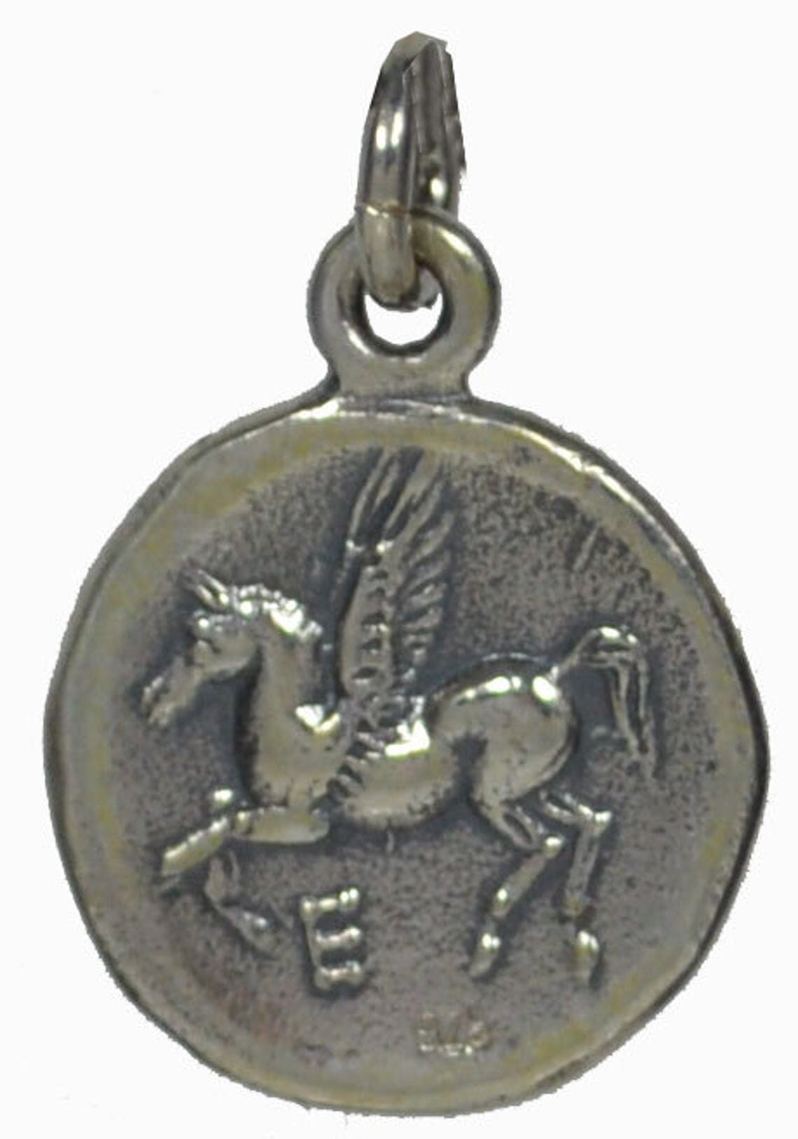 Artemis Diana, Greek Roman Goddess of hunting - Pegasus, mythical winged divine horse -  Coin Pendant - 925 Sterling Silver