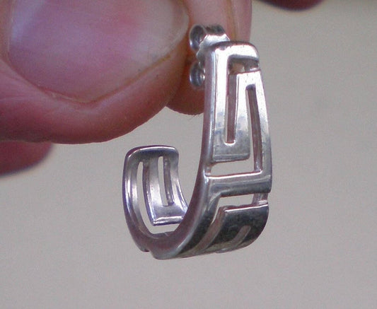Meander - Greek key - Symbol of  infinity or the eternal flow of things - Ancient Greece - Earrings - 925 Sterling Silver
