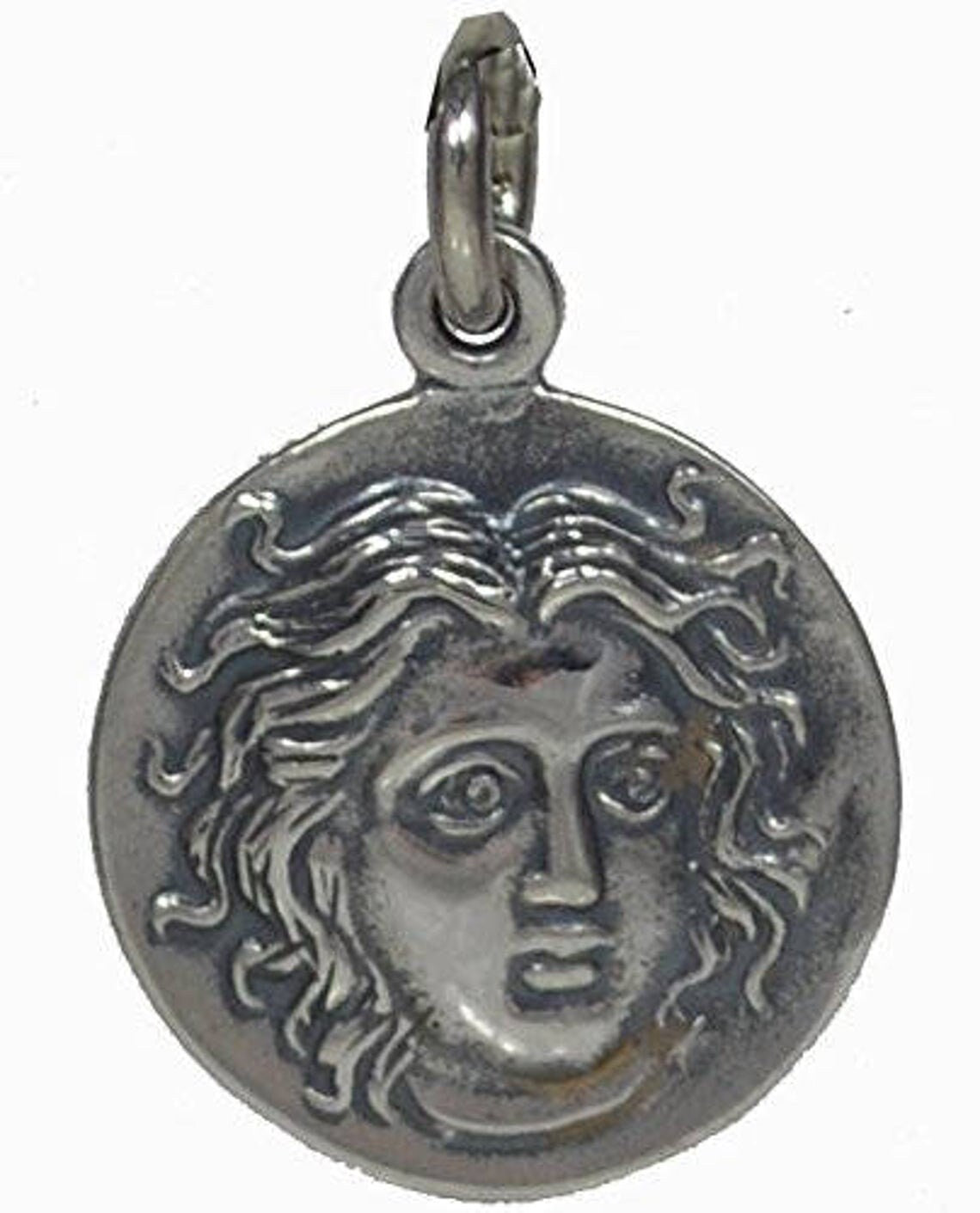 Helius - Sun God - Rose with Βud, Symbol of the city - Tetradrachm of Caria, Rhodes - 230-205 BC - Coin Pendant - 925 Sterling Silver