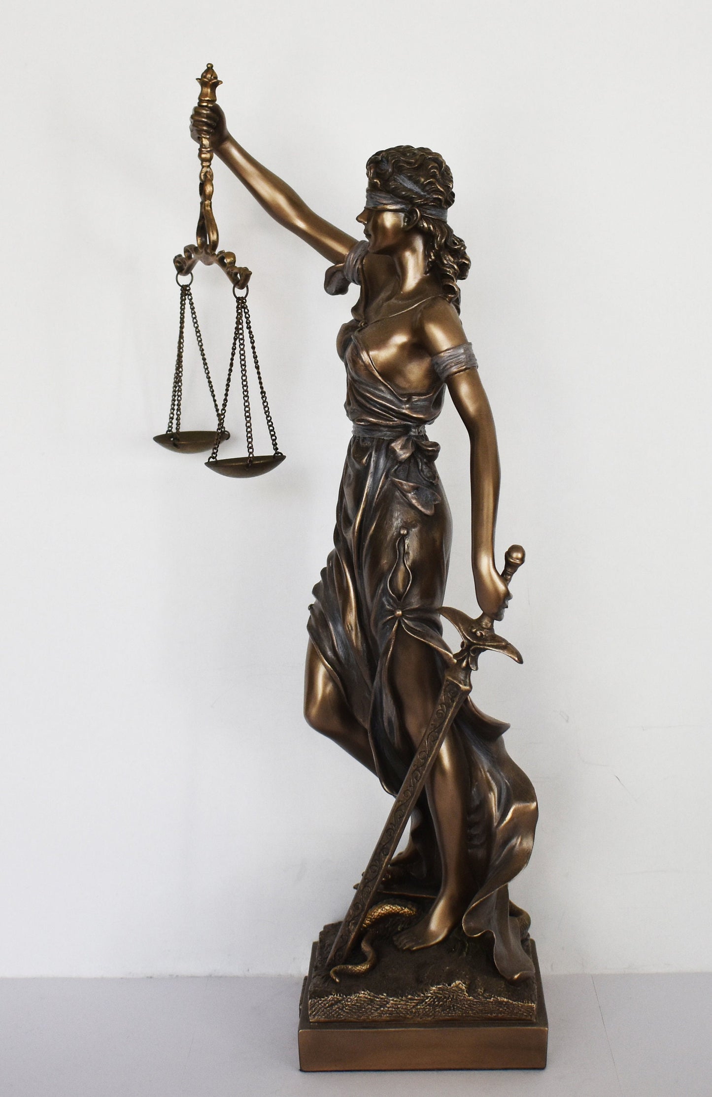 Themis Justitia - Greek Roman Goddess of Divine Law and Order, Fairness, Natural Law and Custom - Titan - Cold Cast Bronze Resin