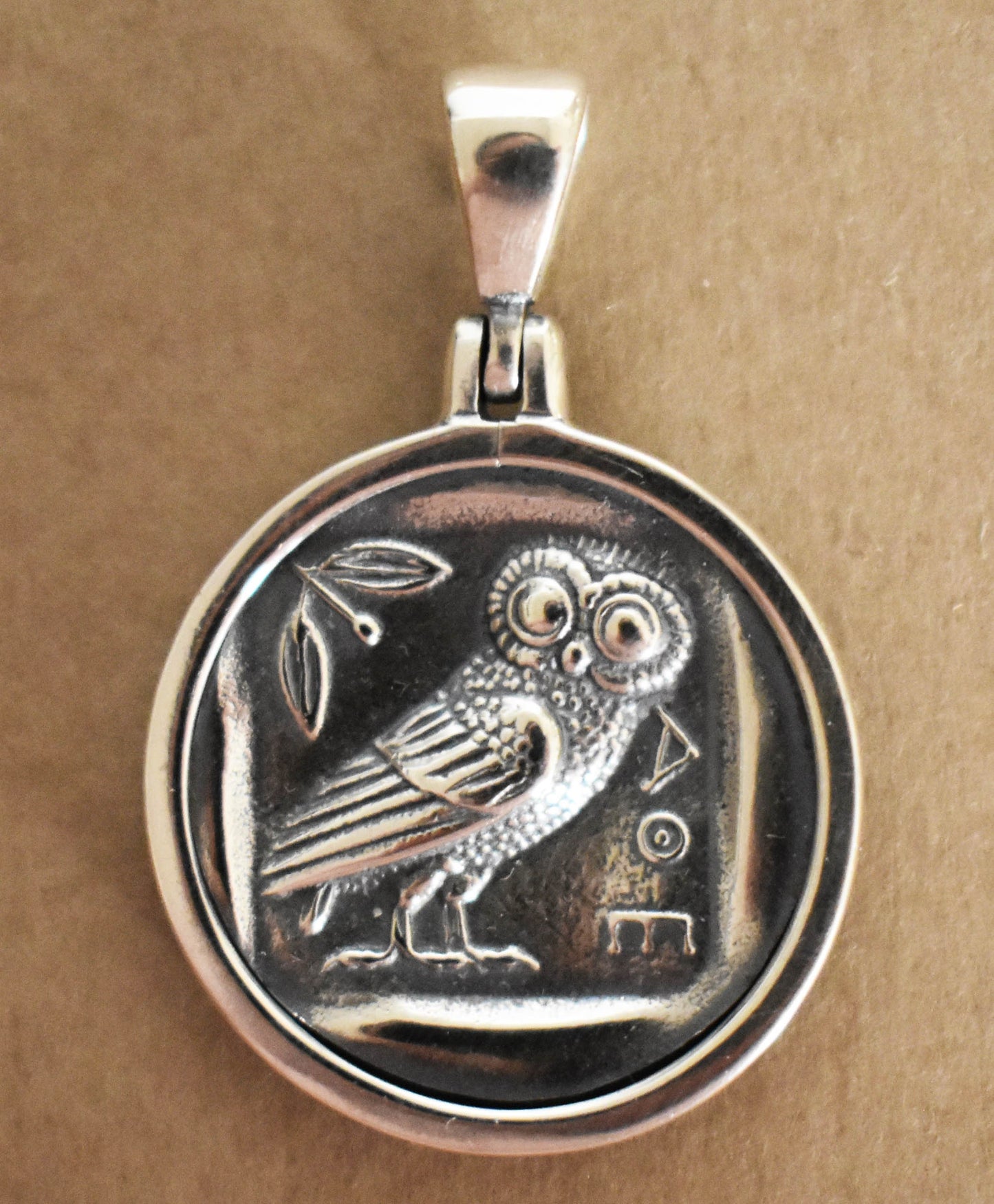 Athena Minerva Greek Roman Goddess of Wisdom - Owl  - Tetradrachm 431-413 BC - Coin Pendant - 925 Sterling Silver
