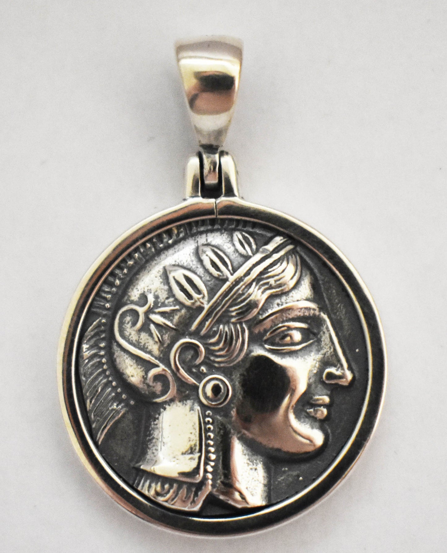 Athena Minerva Greek Roman Goddess of Wisdom - Owl  - Tetradrachm 431-413 BC - Coin Pendant - 925 Sterling Silver
