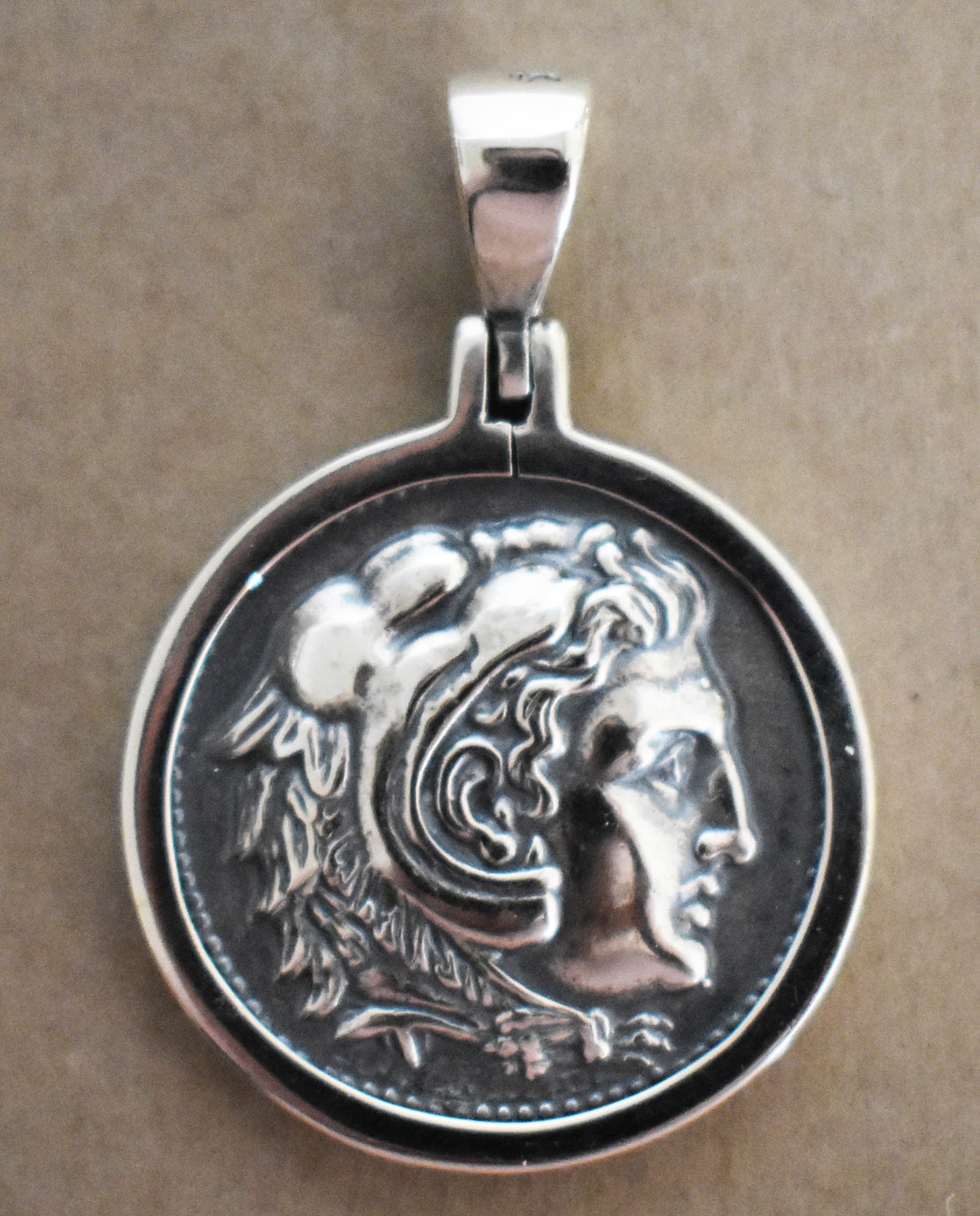 Alexander The Great, Hercules - Macedonian King -  Amphipolis tetradrachm - 336-326 BC - Coin Pendant  - 925 Sterling Silver