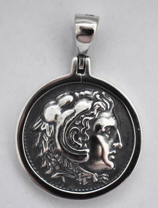 Alexander The Great, Hercules - Macedonian King -  Amphipolis tetradrachm - 336-326 BC - Coin Pendant  - 925 Sterling Silver