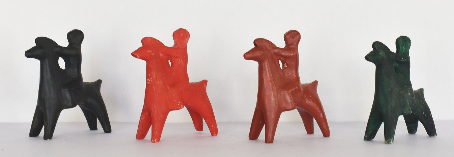Horse Rider - Children's Toy - Set of 4 - Athens, Attica - 640 BC - Miniature - Museum Reproduction  - Ceramic Artifact