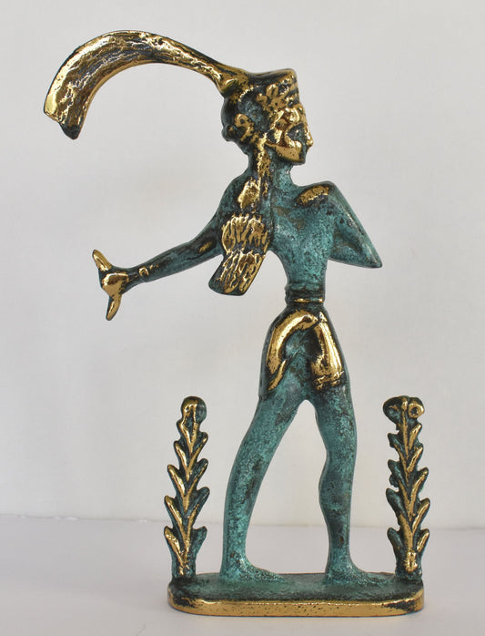 Prince of the Lilies - Bronze Age Minoan Civilization - Knossos Palace, Crete - pure bronze  statue