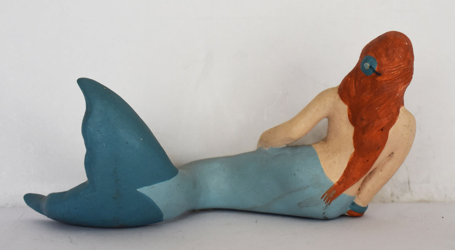 Red Head Mermaid - Aquatic Creature - Head and Body of a Woman and a Fish's Tail below the Waist - Ceramic Artifact