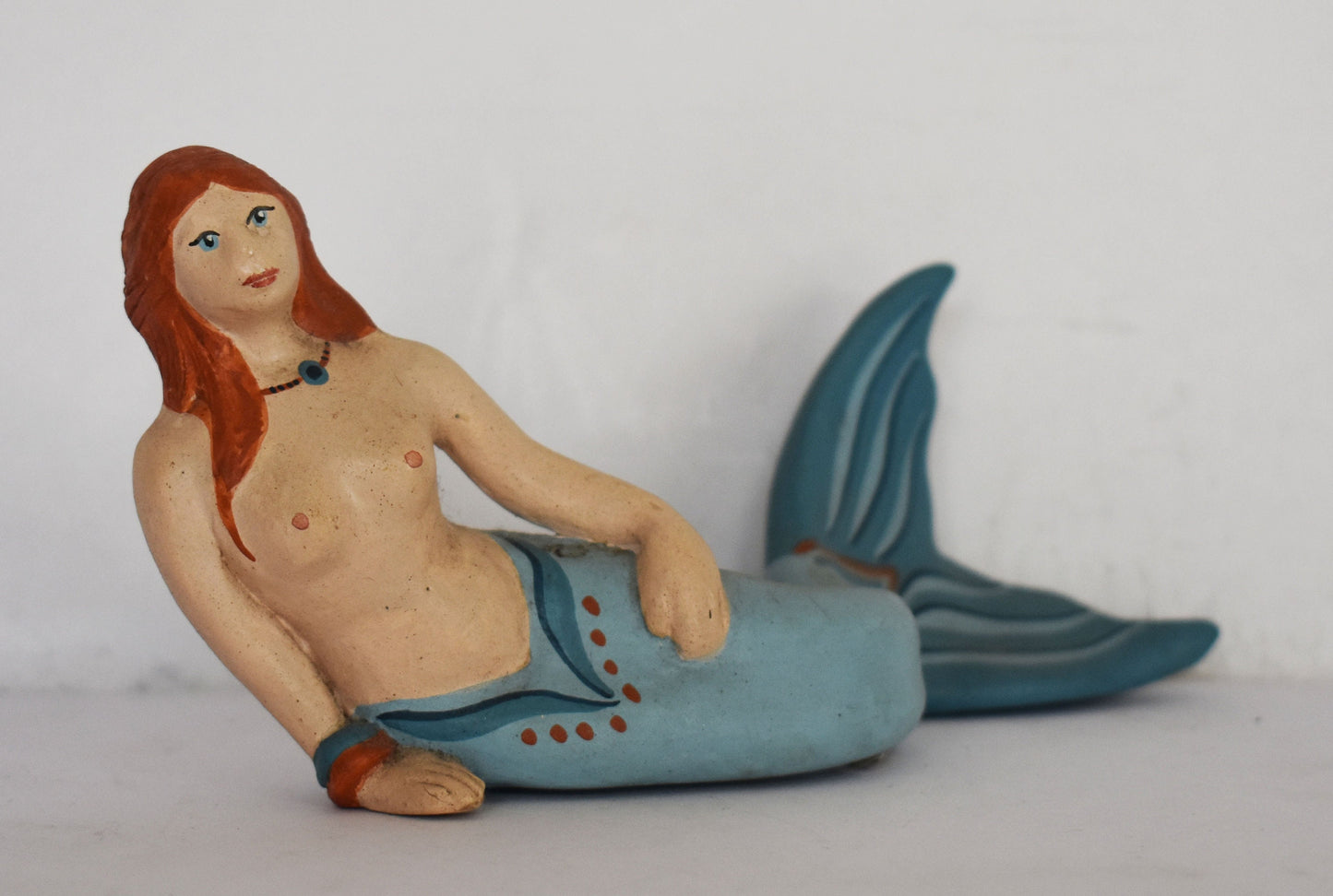 Red Head Mermaid - Aquatic Creature - Head and Body of a Woman and a Fish's Tail below the Waist - Ceramic Artifact