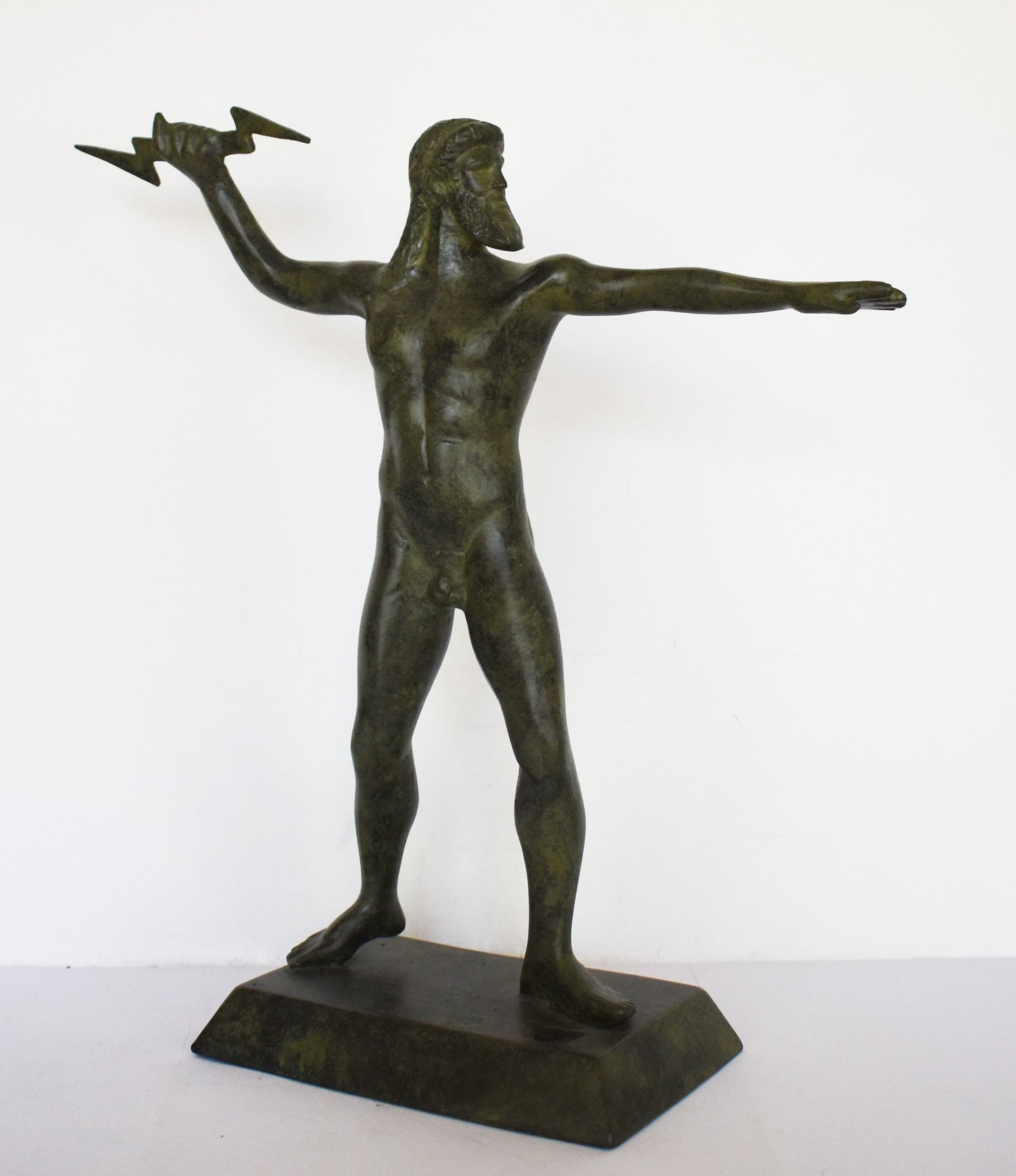 Zeus Jupiter-  Greek Roman King of all Gods of Mount Olympus - Ruler of Sky, Weather, Law and Order, Destiny and Fate - pure bronze statue