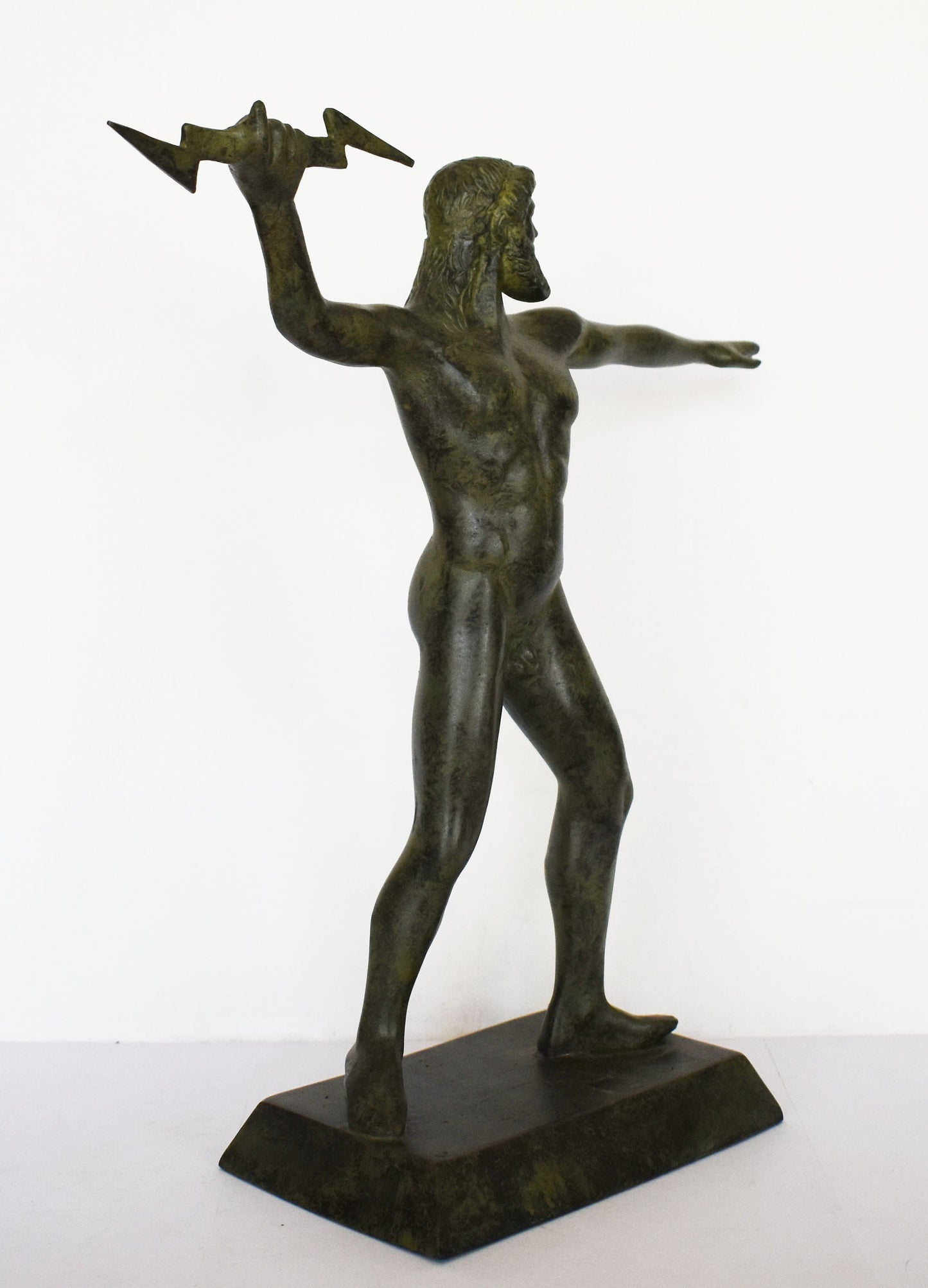 Zeus Jupiter-  Greek Roman King of all Gods of Mount Olympus - Ruler of Sky, Weather, Law and Order, Destiny and Fate - pure bronze statue