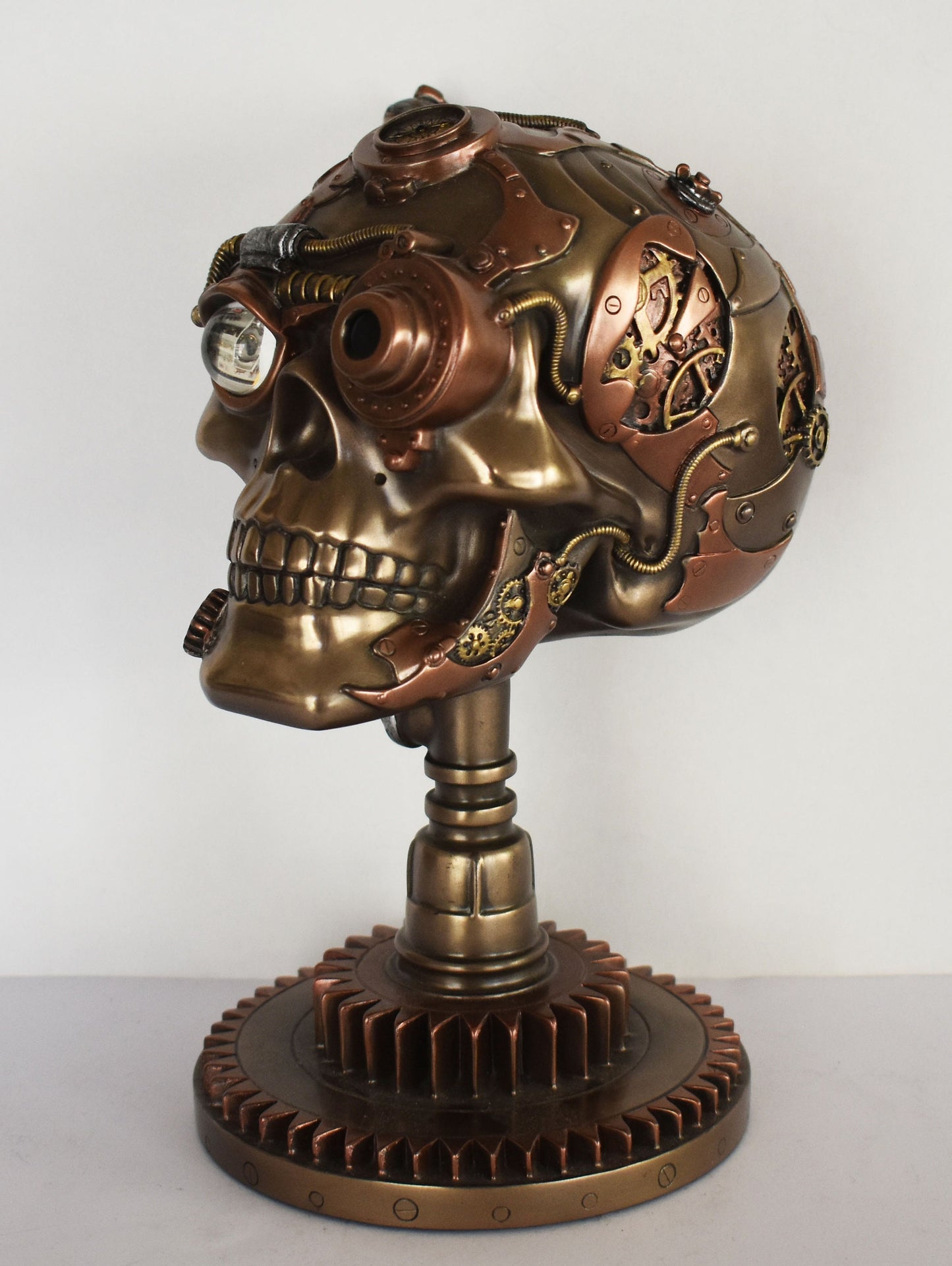 Based Scull  - Steampunk - Modern Art - Decoration - Cold Cast Bronze Resin