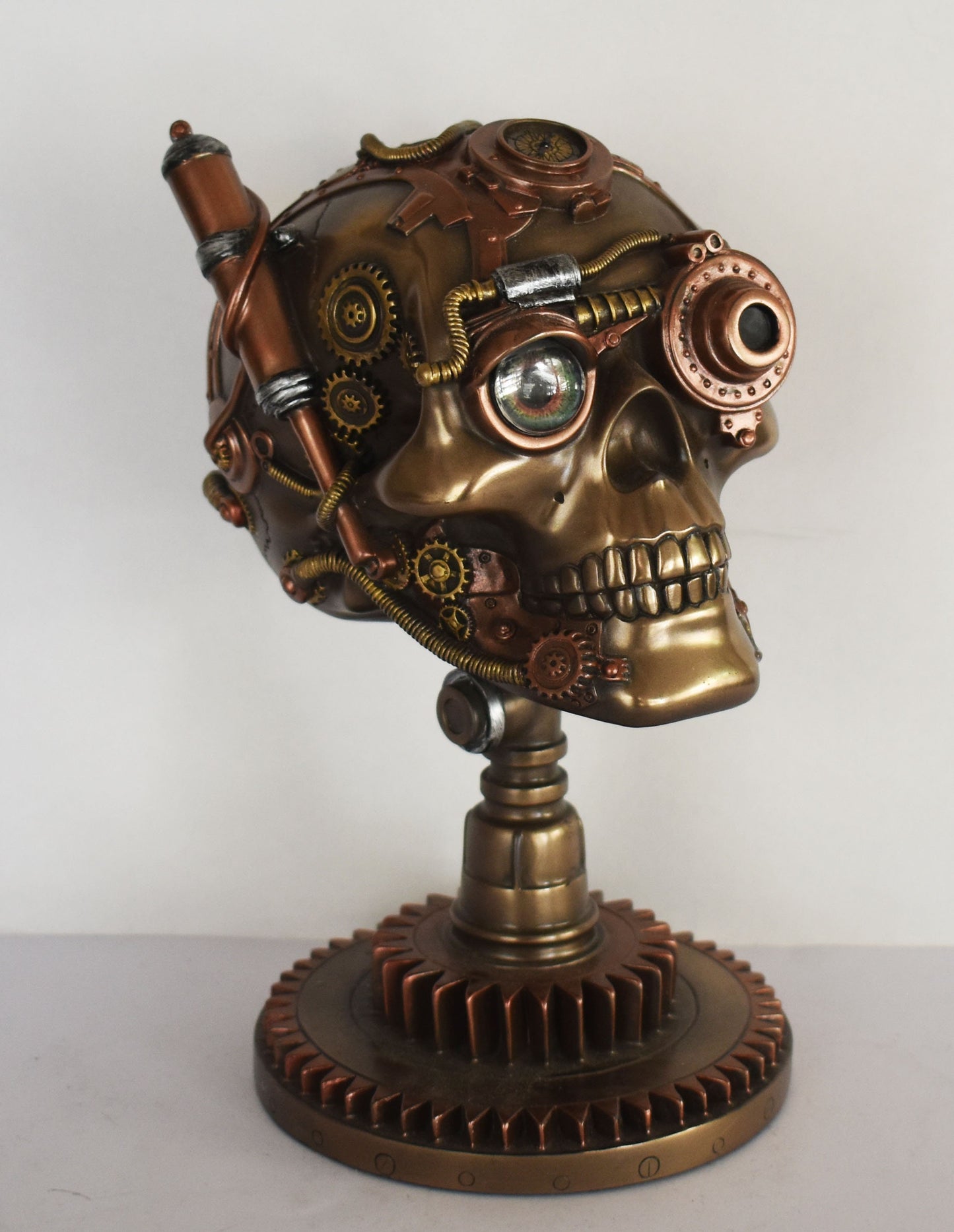 Based Scull  - Steampunk - Modern Art - Decoration - Cold Cast Bronze Resin