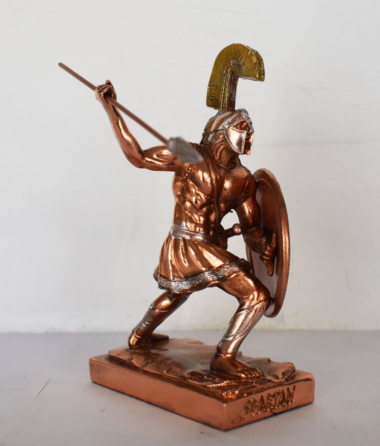 Spartan Hoplite - King Leonidas Warrior - Legendary - 300 against Persian Army - Battle of Thermopylae - 480 BC - Copper Plated Alabaster