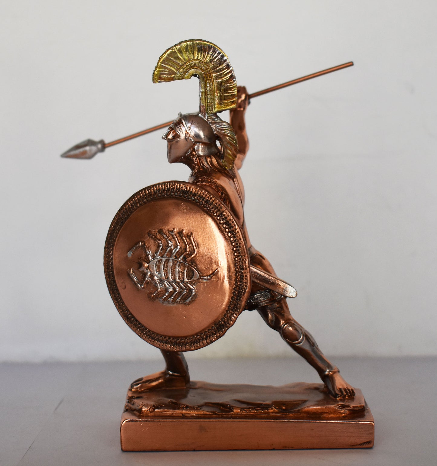 Spartan Hoplite - King Leonidas Warrior - Legendary - 300 against Persian Army - Battle of Thermopylae - 480 BC - Copper Plated Alabaster