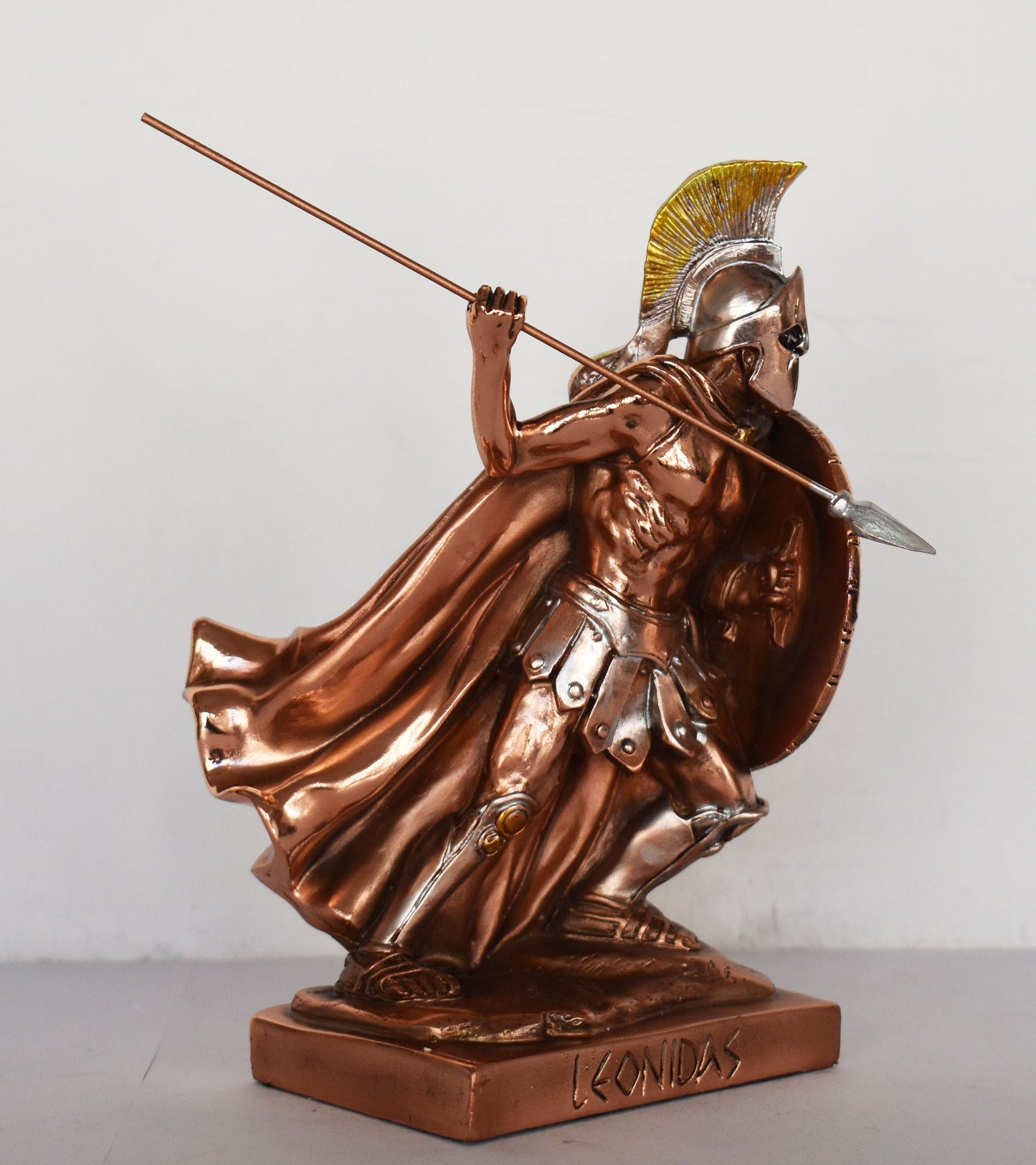 Leonidas - Spartan king - 300 - the epitome of bravery exhibited against overwhelming odds - Copper Plated Alabaster