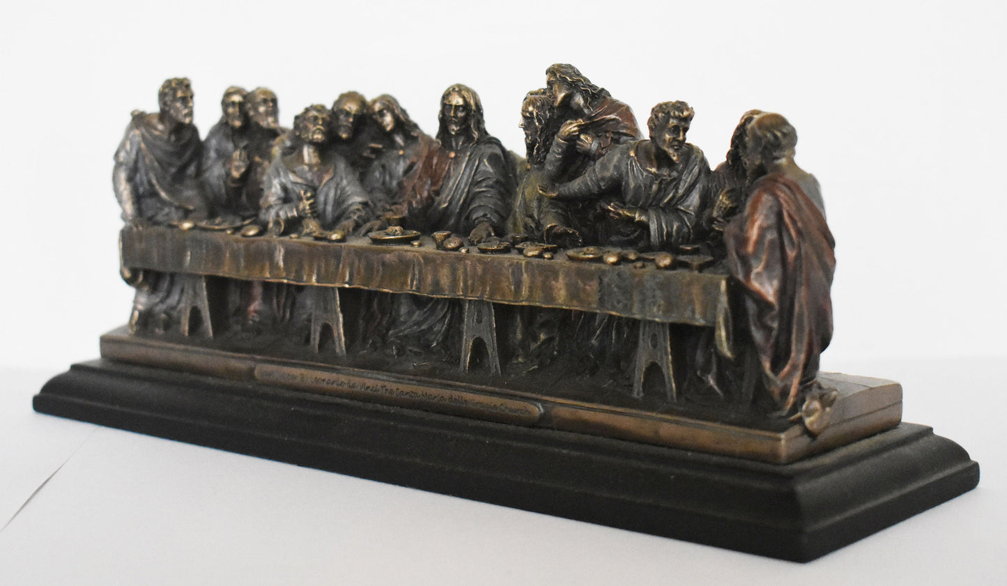 Last Supper - Jesus with his Apostles in Jerusalem before his Crucifixion - Da Vinci - Reproduction - Cold Cast Bronze Resin