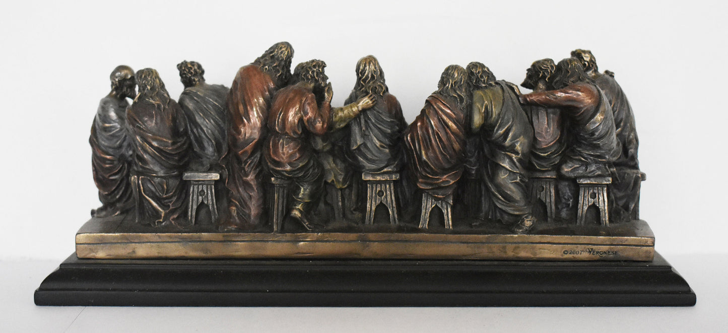 Last Supper - Jesus with his Apostles in Jerusalem before his Crucifixion - Da Vinci - Reproduction - Cold Cast Bronze Resin