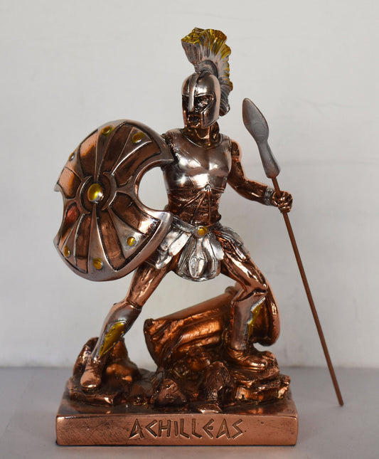 Achilles - King of the Myrmidons - Greek Hero - Son of Thetis and Peleus - Trojan War - Homer's Iliad  - Copper Plated Alabaster