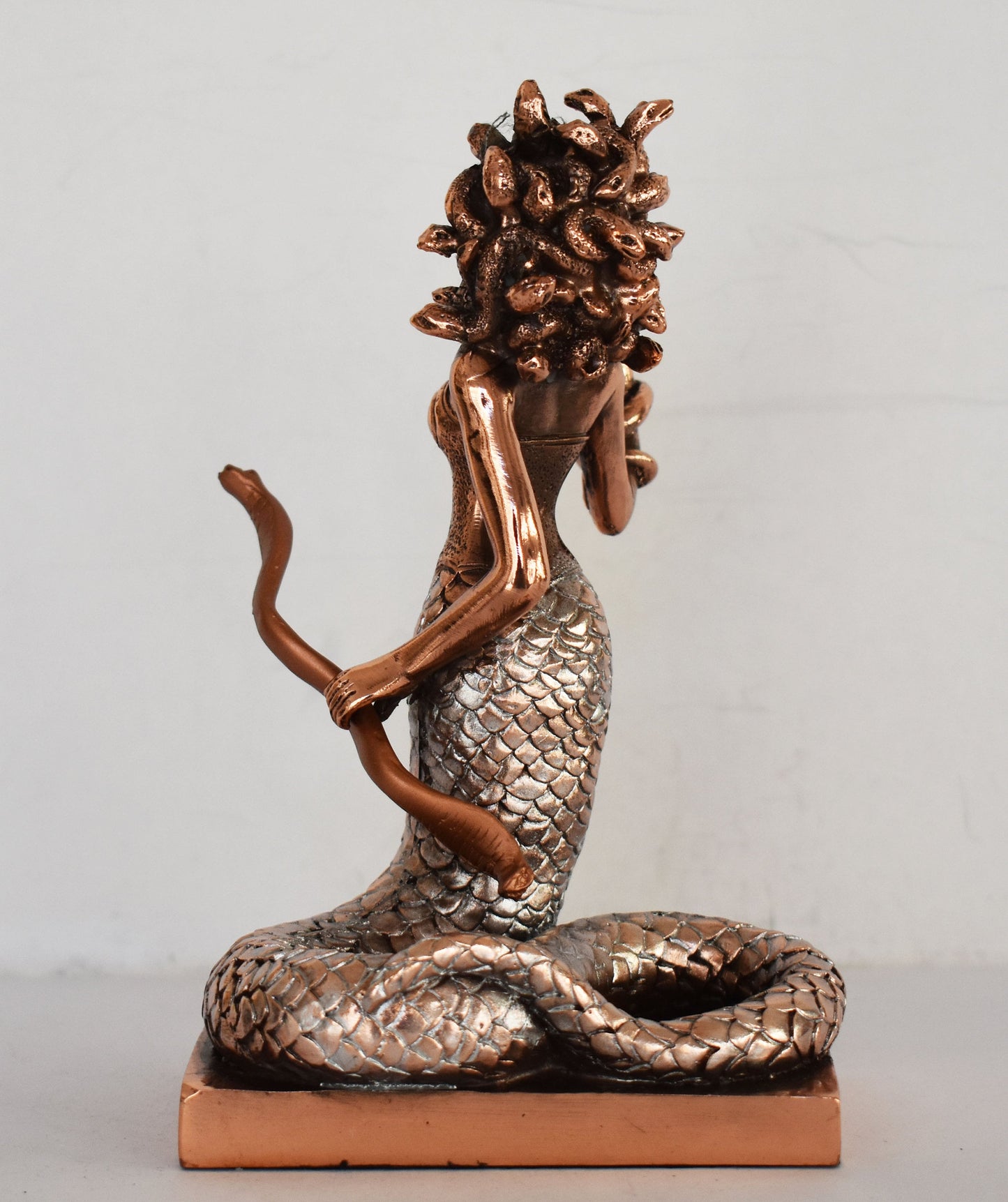 Medusa - The only Gorgon who was mortal - Snake-Haired - Snake Lady - Monster Figure - Perseus  Myth - Copper Plated Alabaster