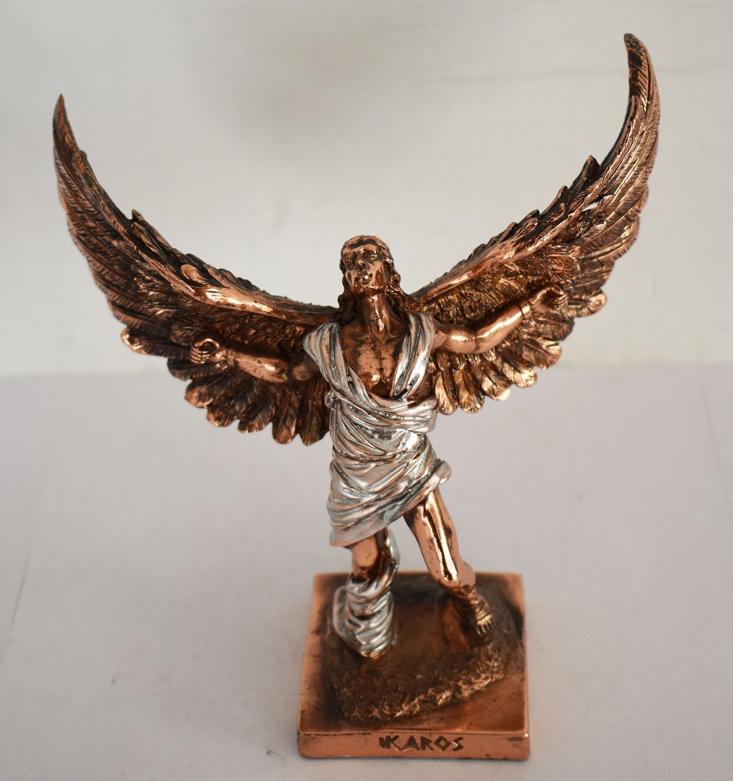 Icarus - Son of Daedalus - Escape from Crete with Wings from Wax and Drowned - Don't Fly Too Close to the Sun - Copper Plated Alabaster