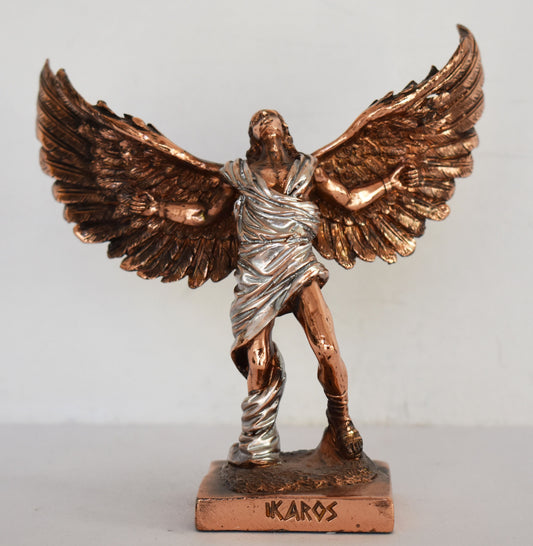 Icarus - Son of Daedalus - Escape from Crete with Wings from Wax and Drowned - Don't Fly Too Close to the Sun - Copper Plated Alabaster