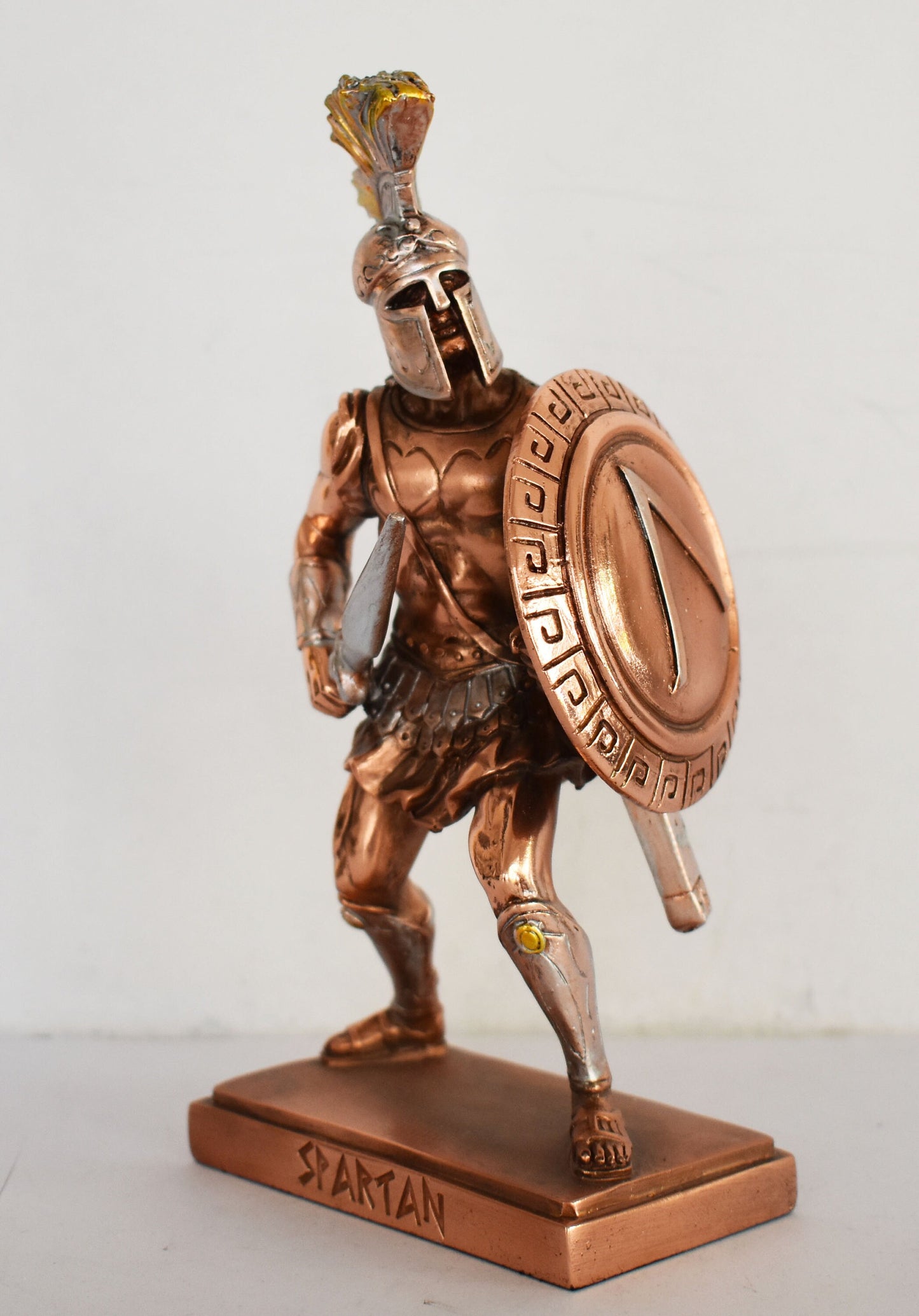 Spartan Hoplite Warrior - King Leonidas and 300 against Persian Army - Battle of Thermopylae - 480 BC - Copper Plated Alabaster