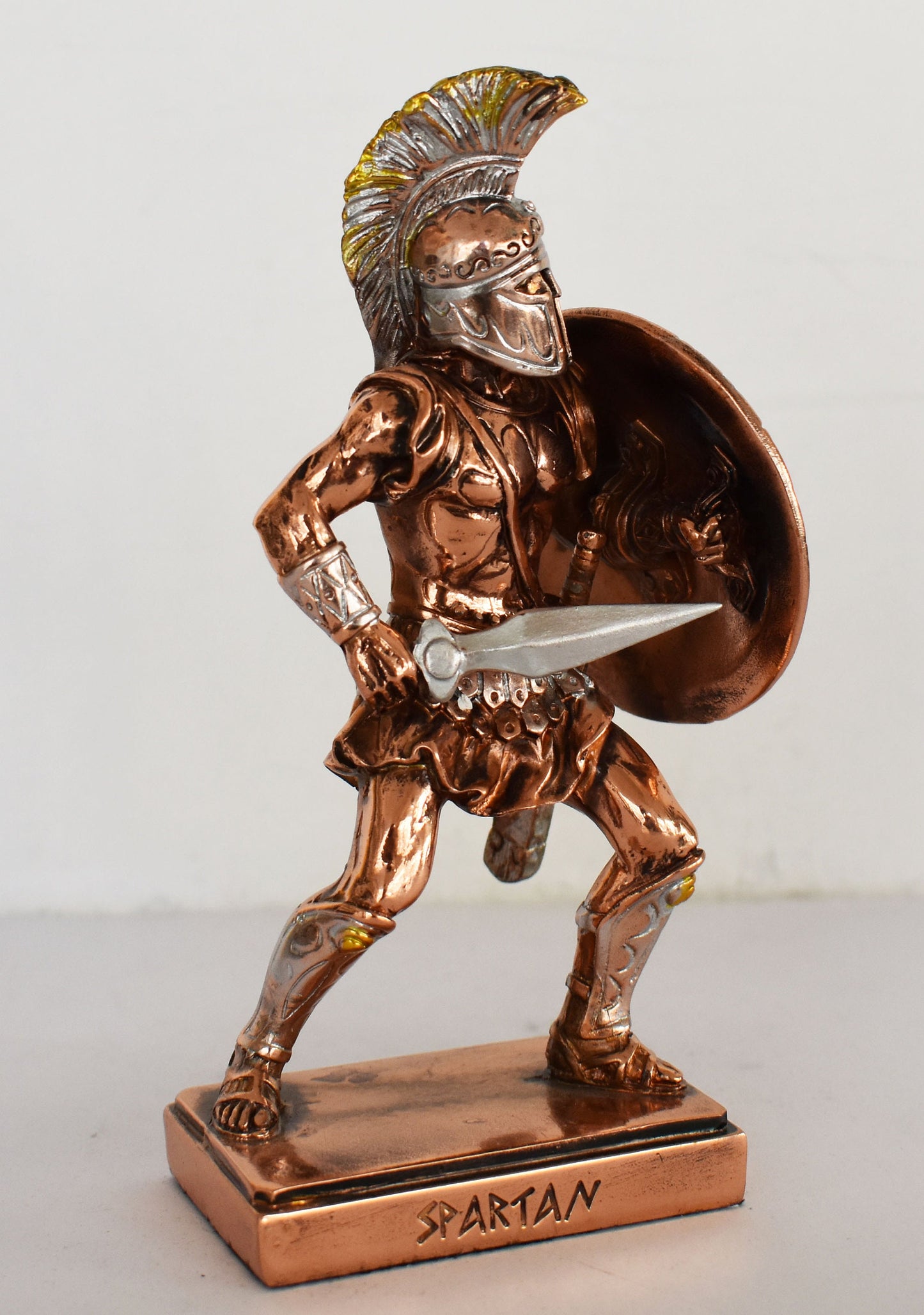 Spartan Hoplite - King Leonidas Warrior - 300 against Persian Army - Power - Battle of Thermopylae - 480 BC - Copper Plated Alabaster