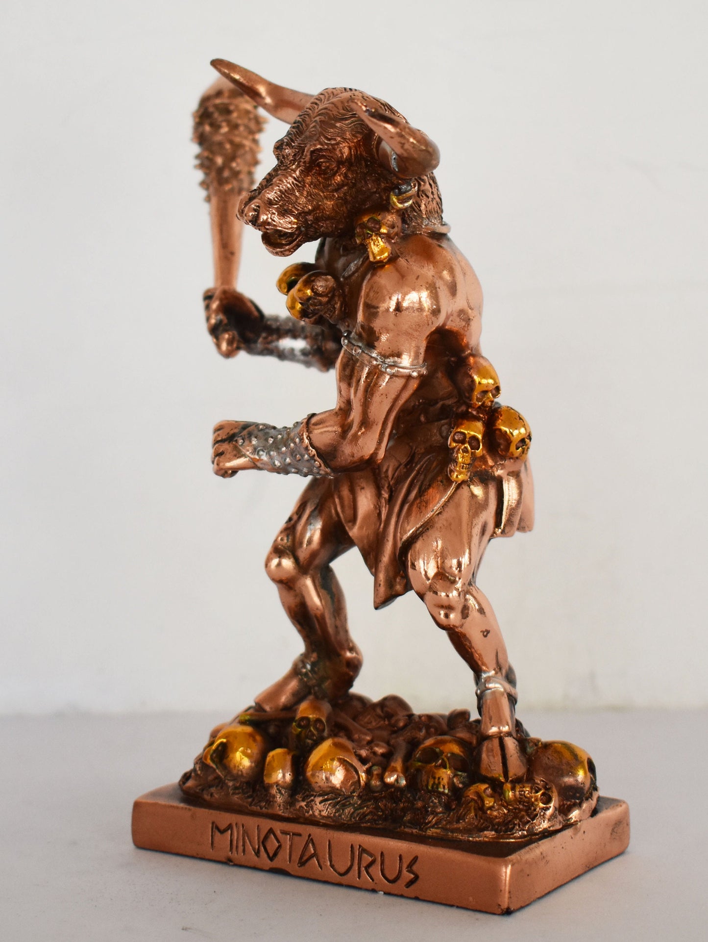 Minotaur - fabulous monster of Crete - Half-Man, Half-Bull - Fierce and Very Strong - Labyrinth, Theseus - Copper Plated Alabaster